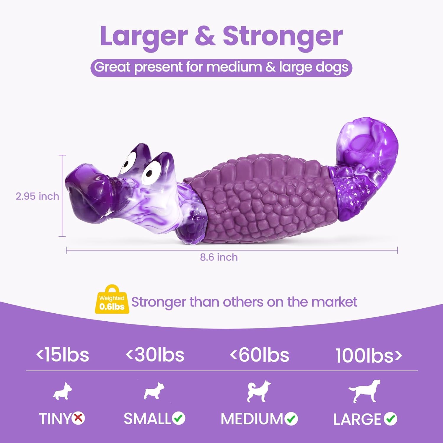 HGB Tough Dog Chew Toys for Aggressive Chewers, Squeaky Indestructible Dog Toy to Keep Them Busy & Reduce Boredom for Medium, Large Breed - Image 7