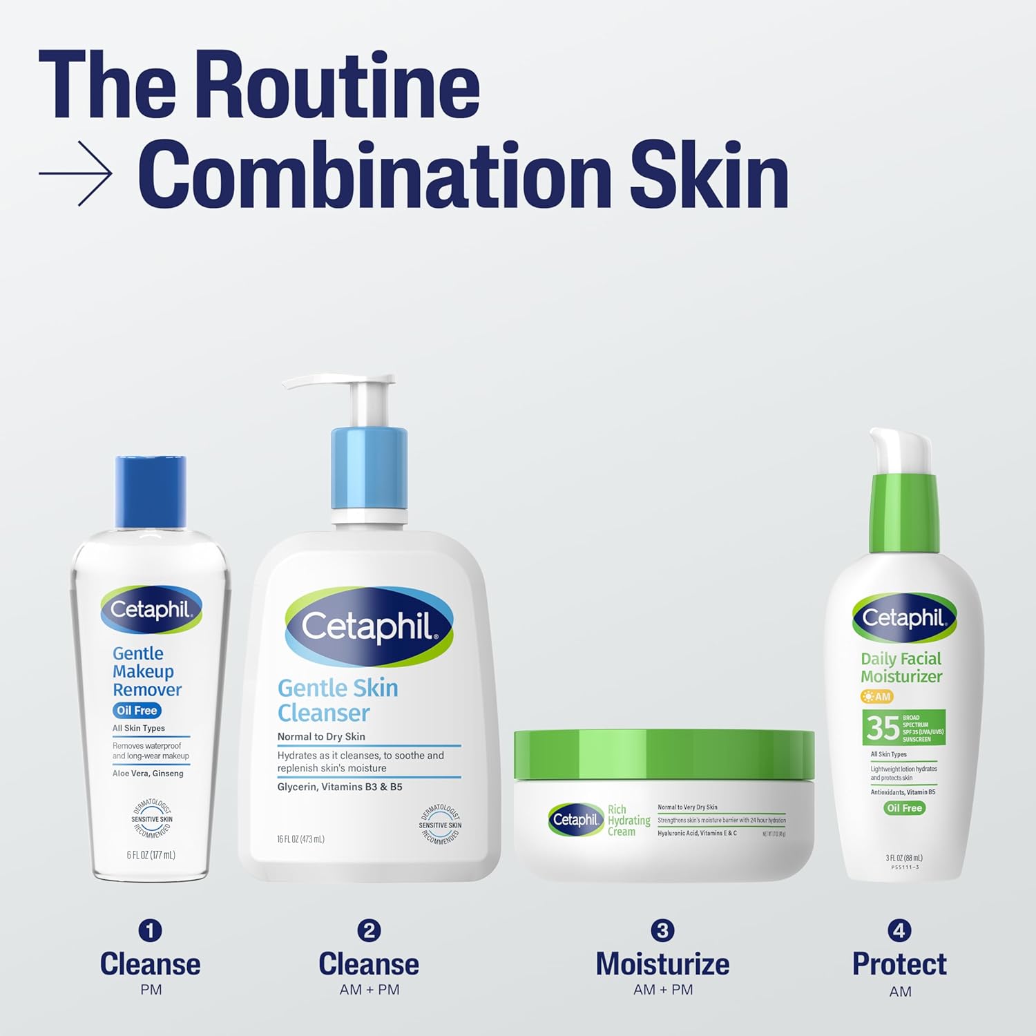 Cetaphil Gentle Waterproof Makeup Remover, Oil-Free Formula Suitable for Sensitive Skin, 6.0 Fluid Ounce - Image 7