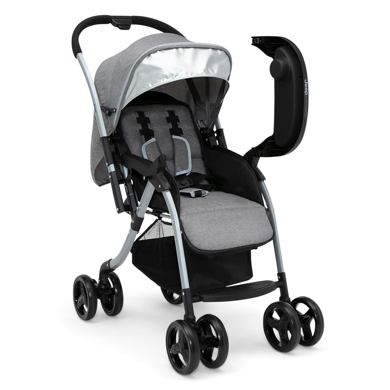Jeep Unlimited Reversible Handle Stroller, Grey Tweed - Image 14