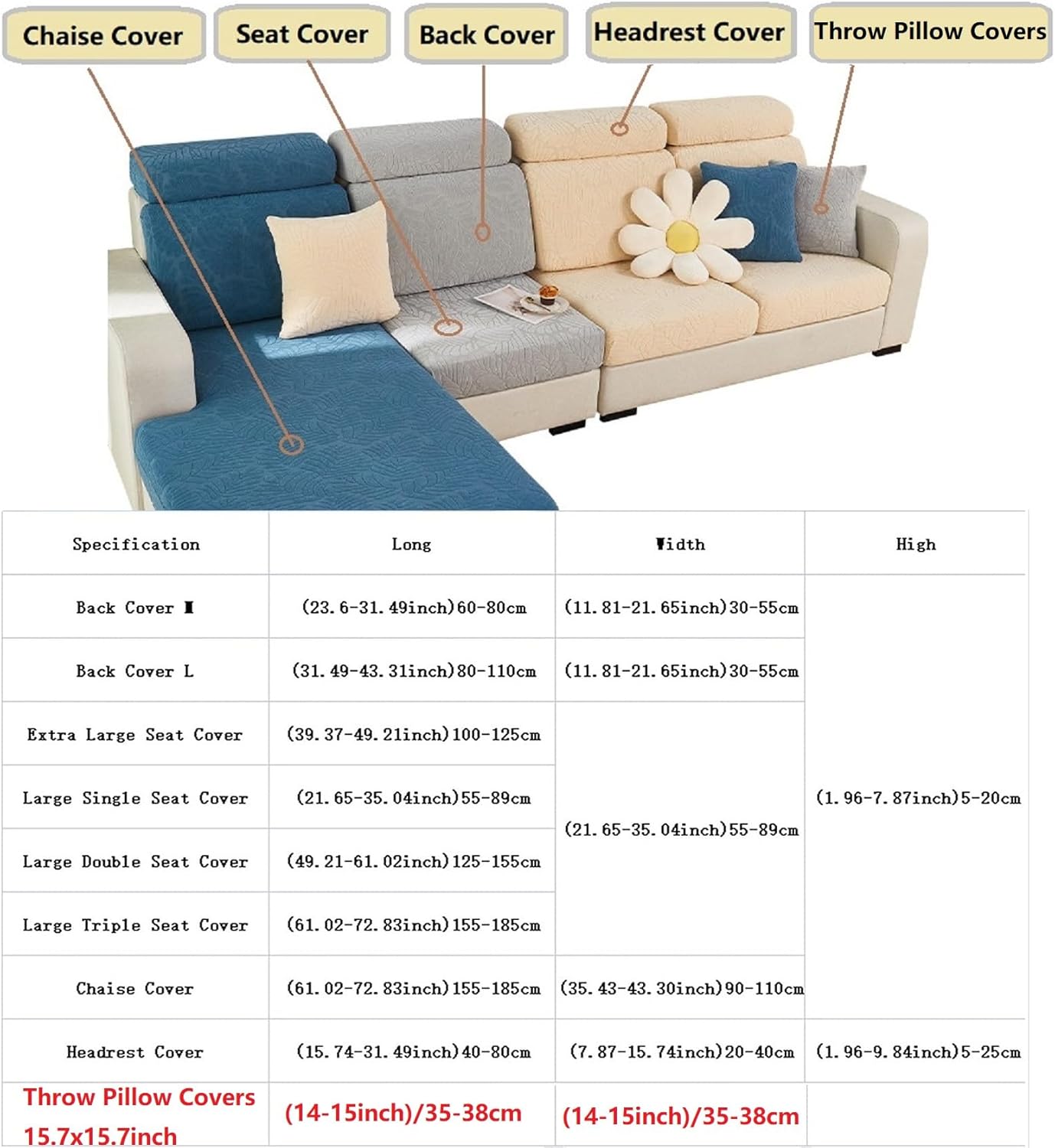 Magic Sofa Covers Magic Sofa Couch Covers 2024 New Wear-Resistant Universal Sofa Cover Stretch for Sectional Slipcovers (Texture-Gray Blue,Chaise Cover) - Image 3