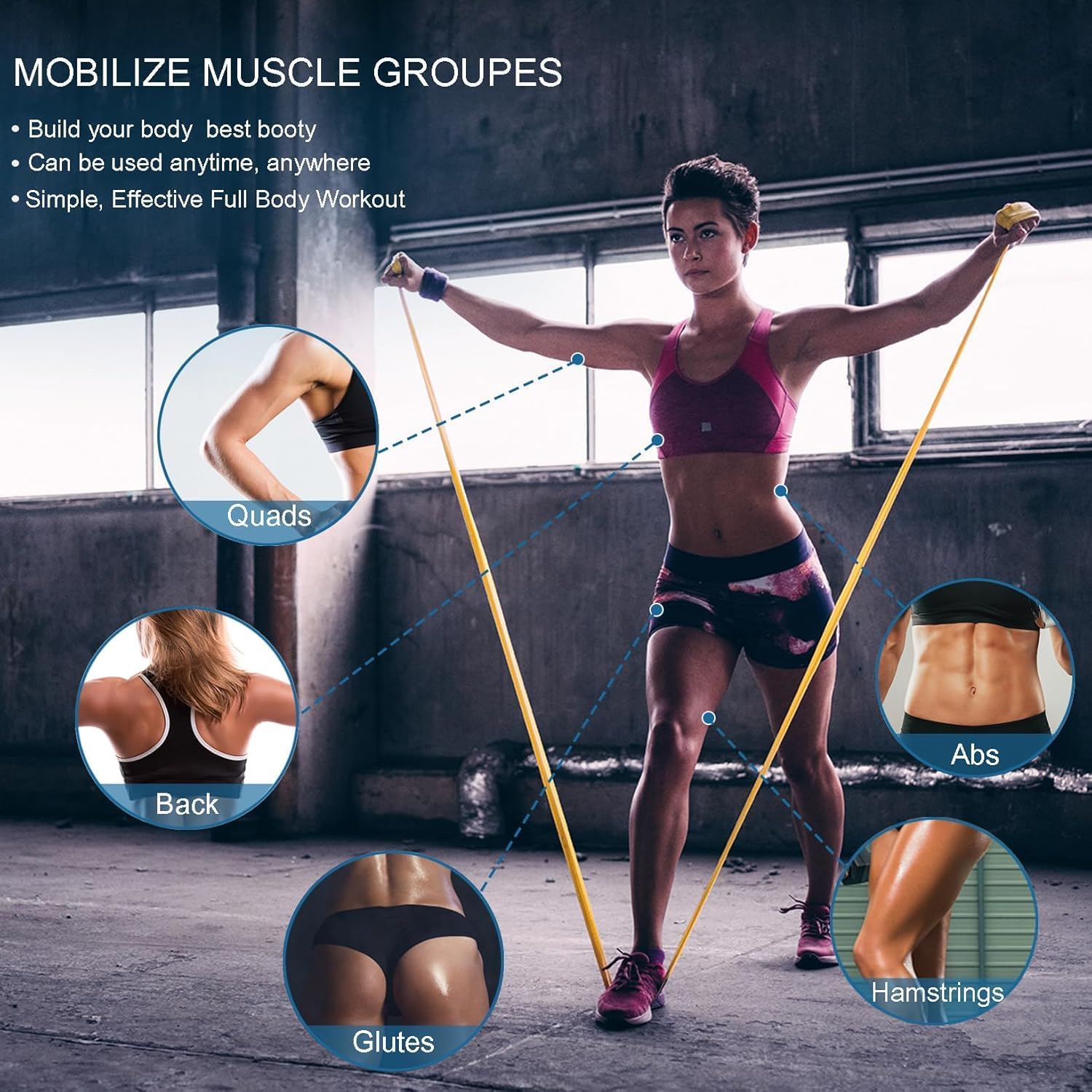 5 Pcs Professional Resistance Bands. Latex-Free, Elastic Band, Work Out Bands, Stretch Bands for Working Out Women or Men, Exercise Bands Set for Physical Therapy, Yoga, Pilates - Image 6