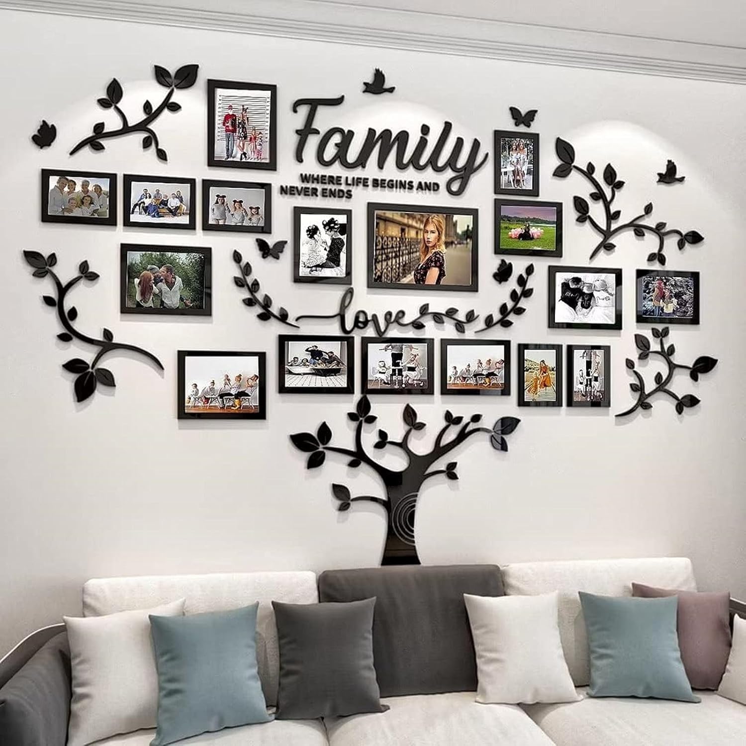 Picture Frames Collage - Family Tree Wall Decor for Living Room 4x6 5x7 8x10 11x14 3D DIY-Acrylic Photo Frame - Marcos para Fotos de Pared - Image 2