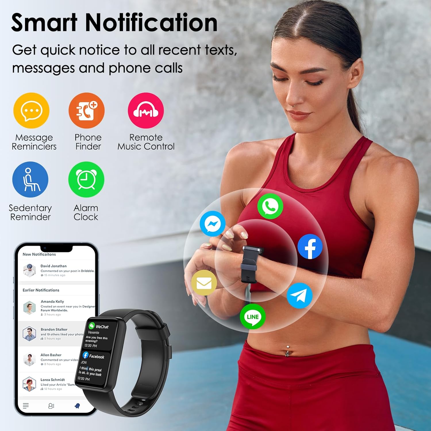 Fitness Tracker, 1.57" Touch Screen 3ATM Water Resistance, Activity Tracker with 100 Workout Modes Heart Rate/SpO2/Stress/Sleep Monitor for Men and Women - Image 4