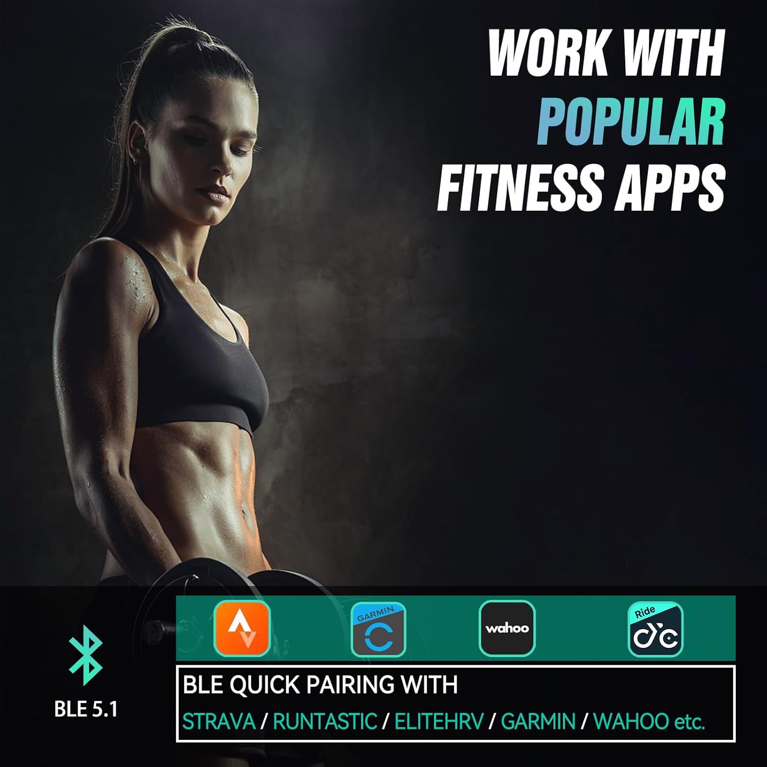 CYCPLUS Heart Rate Monitor Armband,Bluetooth 5.1 ANT+ HR Monitor with HR Zone LED Indicator, IP67 Waterproof, Use for Running Cycling Gym and Other Sports (2025 Upgraded Model) - Image 6