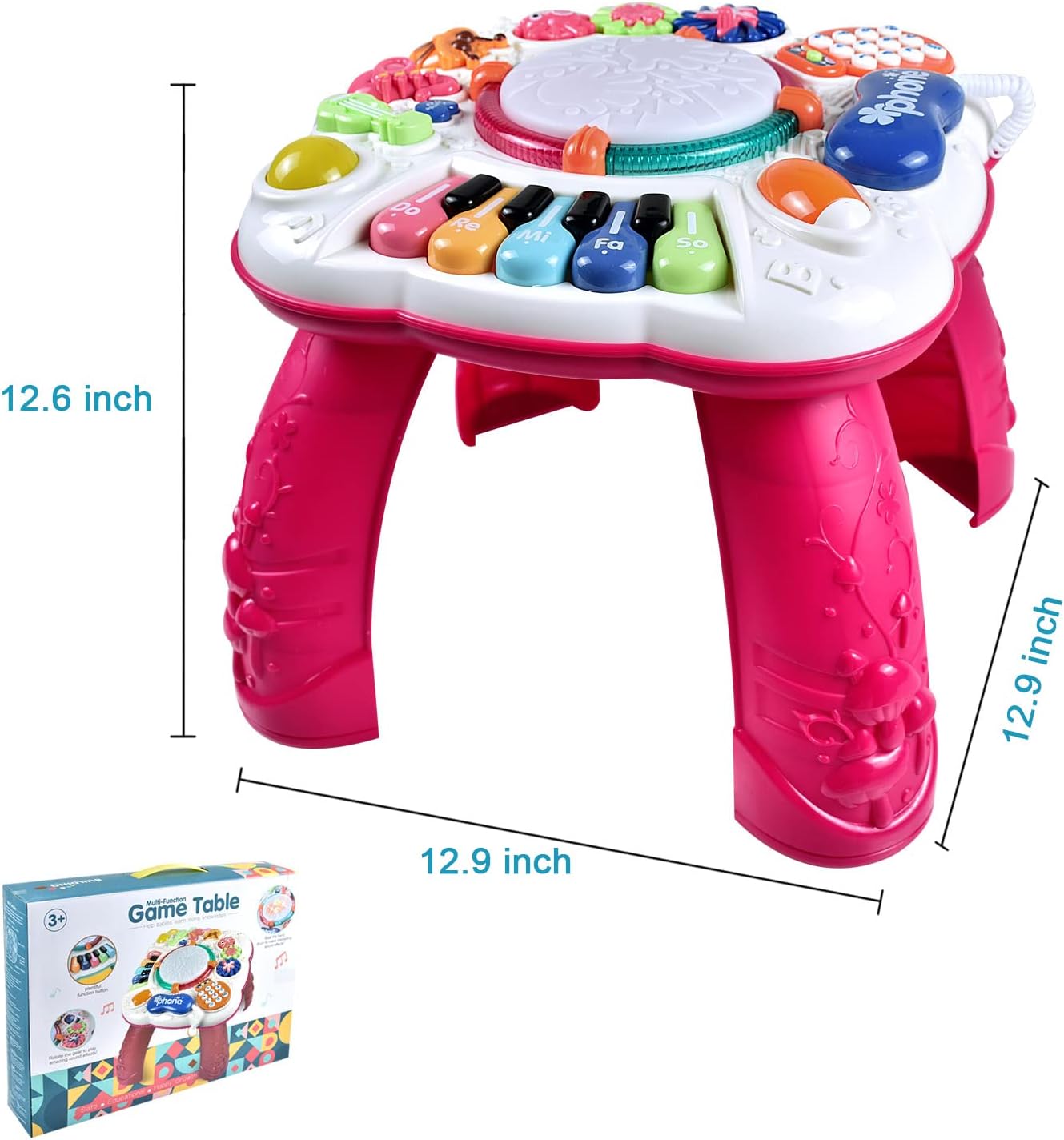 Early Development Baby Toys 6 to 12 Months,Activity Music Toys for Toddlers 11.8×11.8×12.2 Inches (Red) - Image 5