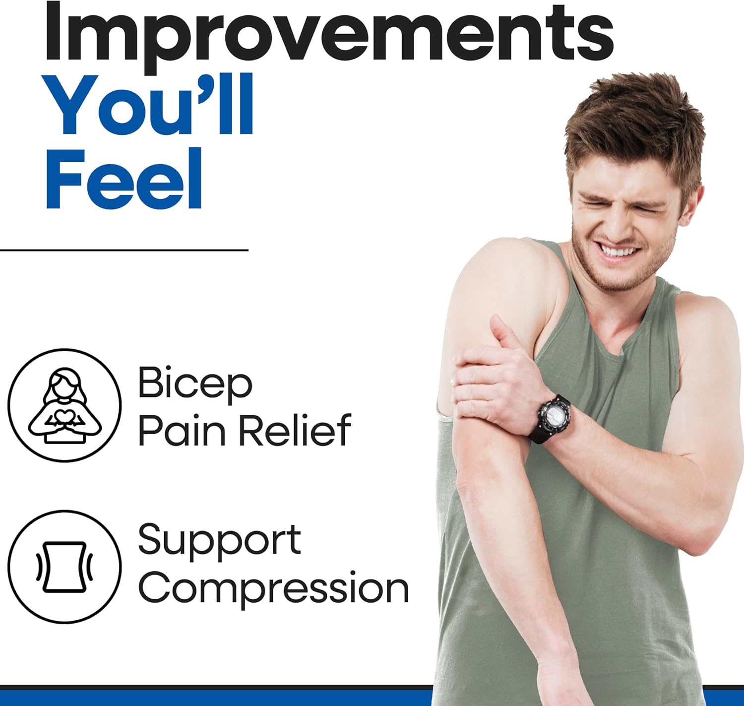 ARMSTRONG AMERICA Bicep Tendonitis Brace, Bicep Band & Upper Arm Compression Sleeve I Triceps & Biceps Muscle Support For Upper Arm Tendonitis Pain Relief Or Bicep Strains (LARGE 10" to 16") - Image 5