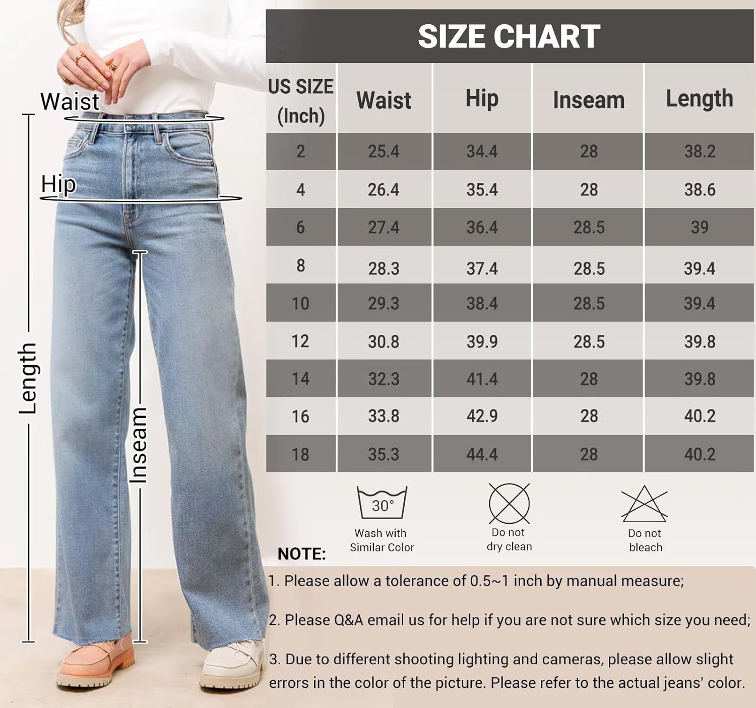KDF Straight Leg Jeans for Women High Waisted Jeans Frayed Baggy Pants Raw Hem Loose Stretchy Cropped Wide Leg Jeans - Image 6