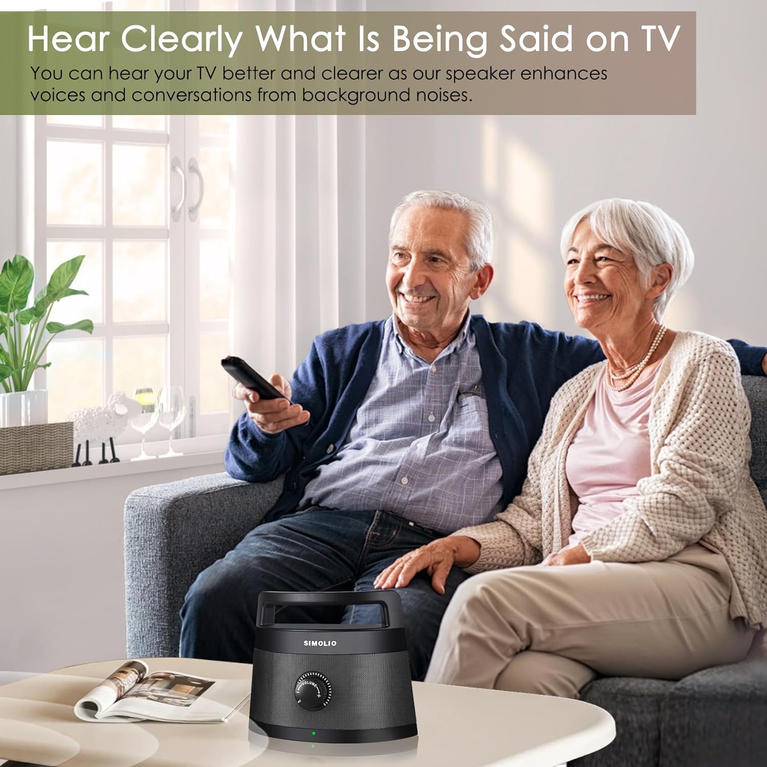 SIMOLIO Wireless Speakers for TV, Top-Grade Portable Clarifying Dialog TV Speaker for Seniors & Hard of Hearing & Elderly, Prime Wireless TV Speakers for Optimal TV Sound No Blaring TV Volume, Black - Image 3