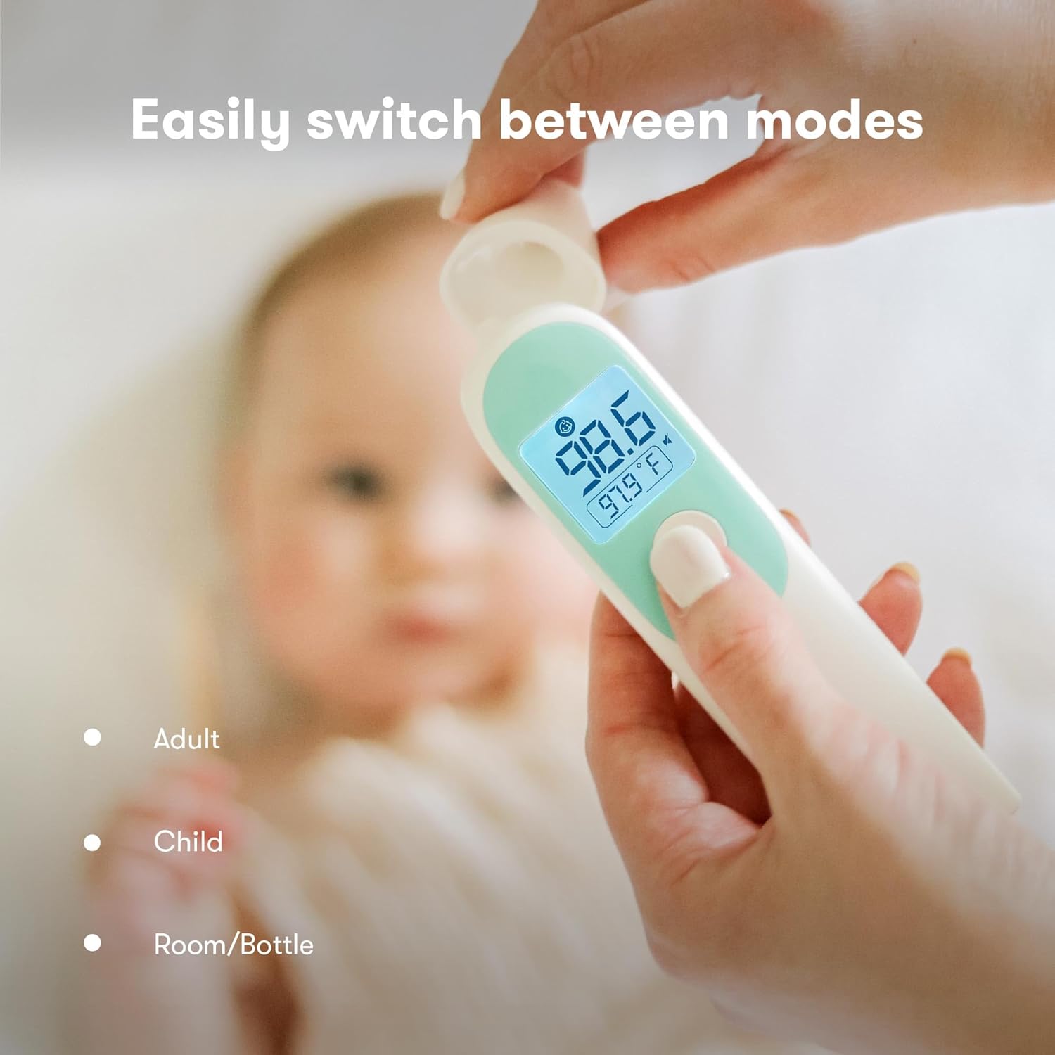 Frida Baby Thermometer, 3-in-1 Infrared Thermometer for Ear, Forehead & Touchless, FSA/ HSA Eligible Fever Thermometer for Baby, Infants ,Toddlers, Kids & Adults - Image 5