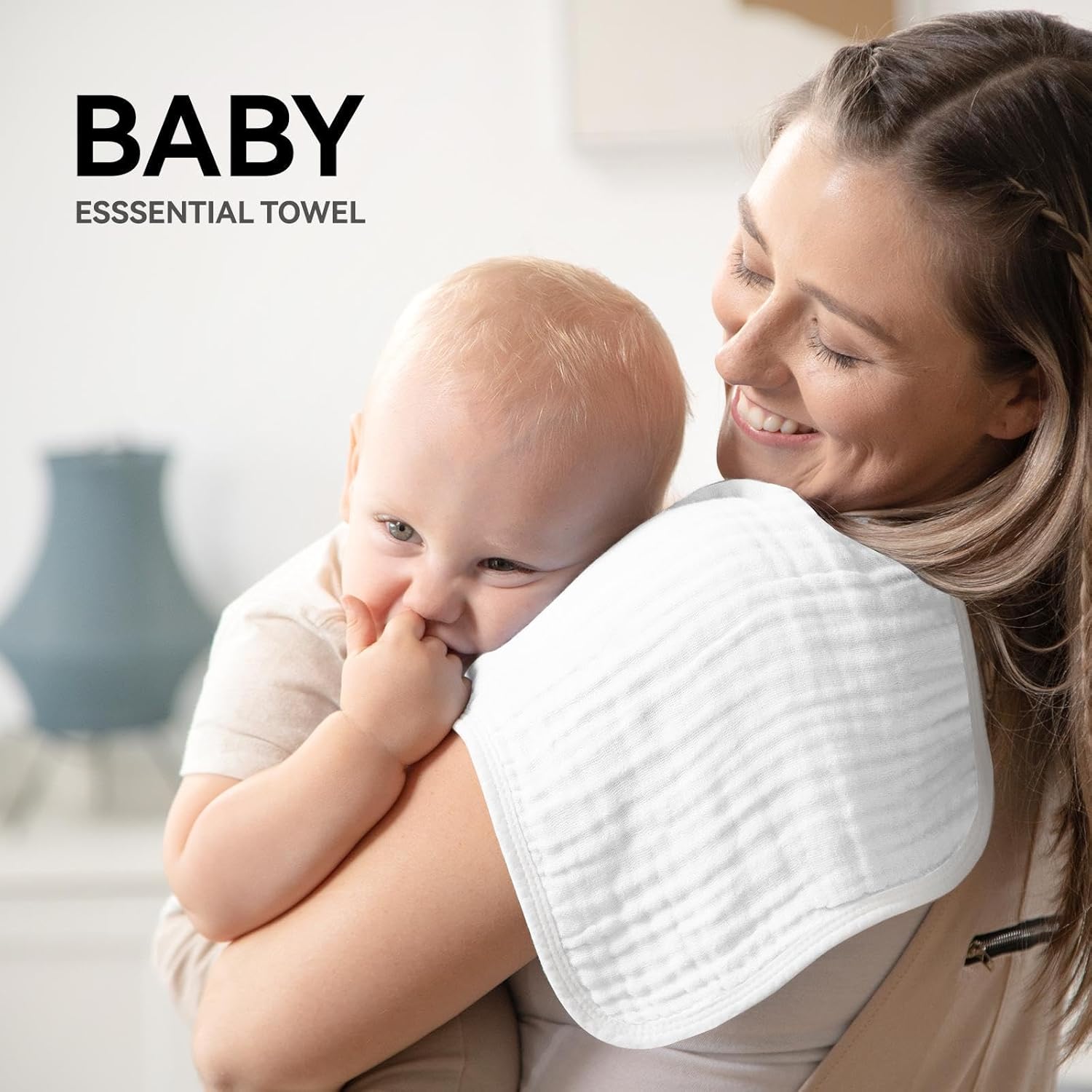 Synrroe Muslin Burp Cloths 4 Pack Large 20" by 10" 100% Cotton 6 Layers Extra Absorbent and Soft - Image 4