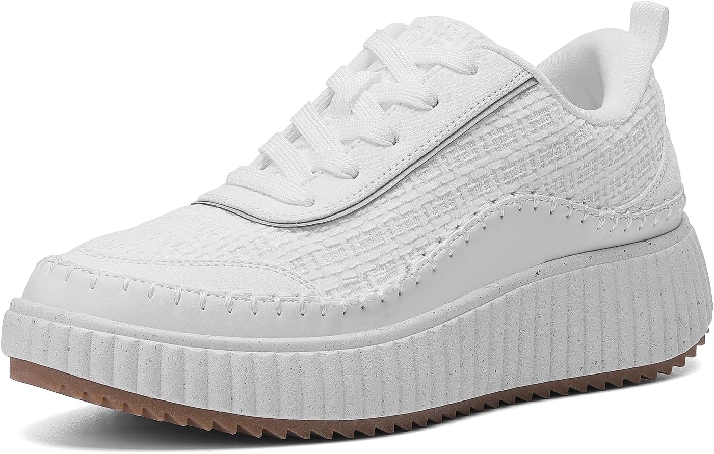 DREAM PAIRS Women Chunky City Tweed Comfortable Casual Platform Fashion Sneaker - Image 2