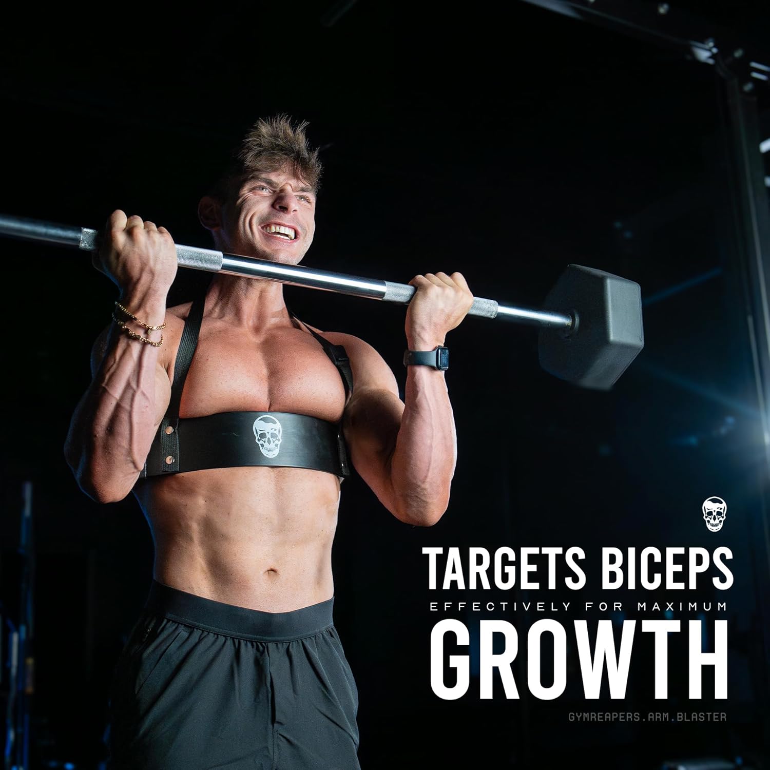 Gymreapers Bicep Arm Blaster - Bicep Curl Isolator w/Contoured, Padded Edges - Adjustable Bicep Bomber for Weightlifting & Bodybuilding - Image 3