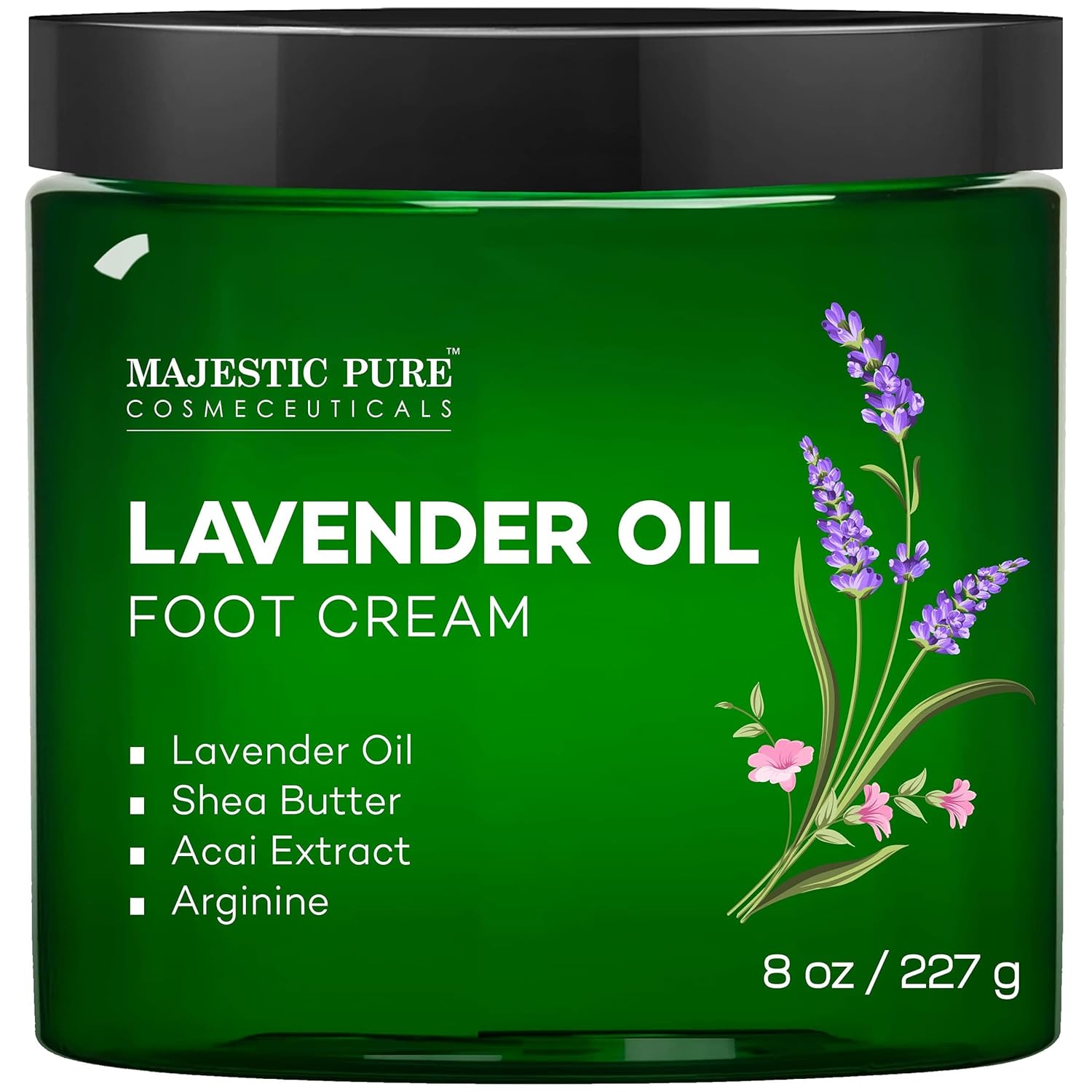 Majestic Pure Lavender Oil Foot Cream, Warming Cream - Calluses, Dry Cracked Feet, Hands, Heels, Elbow, Nails, and Knees - Softens & Moisturizes Skin - 8 oz - Image 8