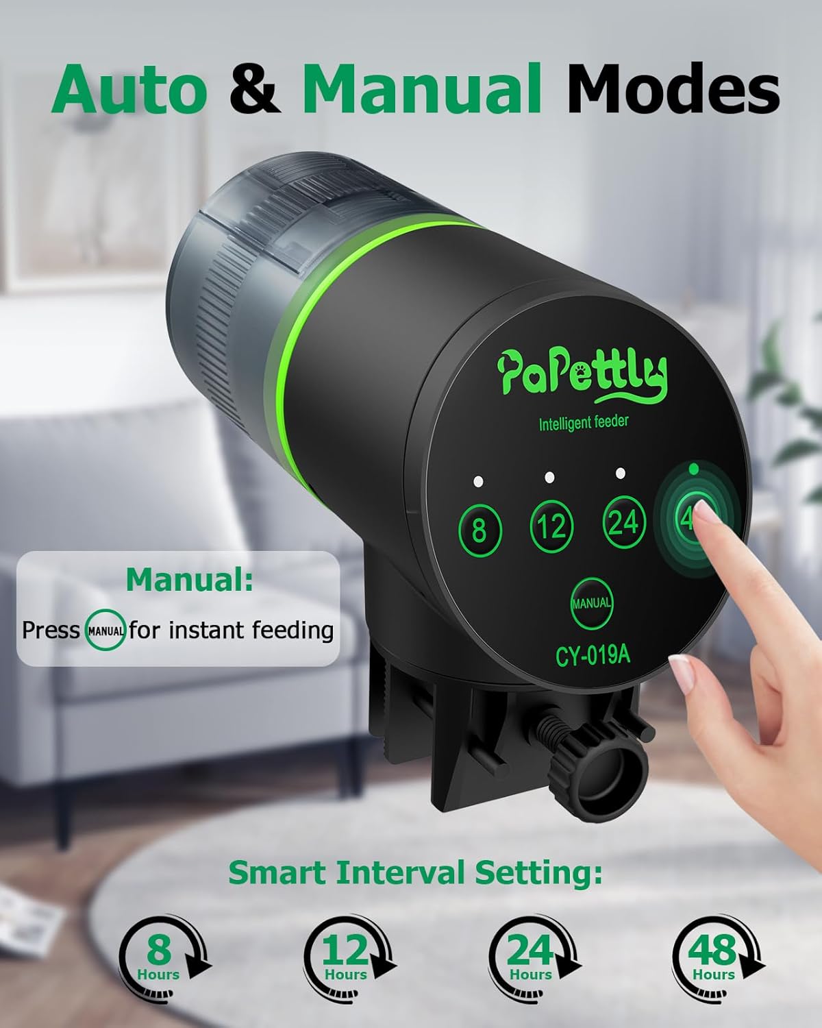 Automatic Fish Feeder for Aquarium, Auto Fish Food Dispenser with Timer and Feeding Ring, Moisture-Proof, Smart Fish Tank Vacation Feeder with 2 AAA Batteries - Image 4