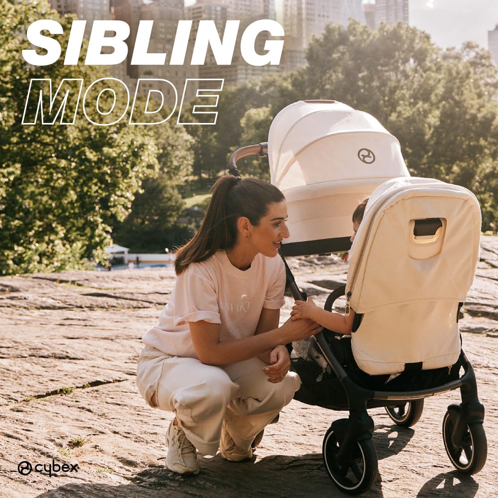 Cybex Gazelle S Stroller, Modular Double Stroller for Infant and Toddler, Includes Detachable Shopping Basket, Over 20+ Configurations, Folds Flat for Easy Storage, Lava Grey - Image 7