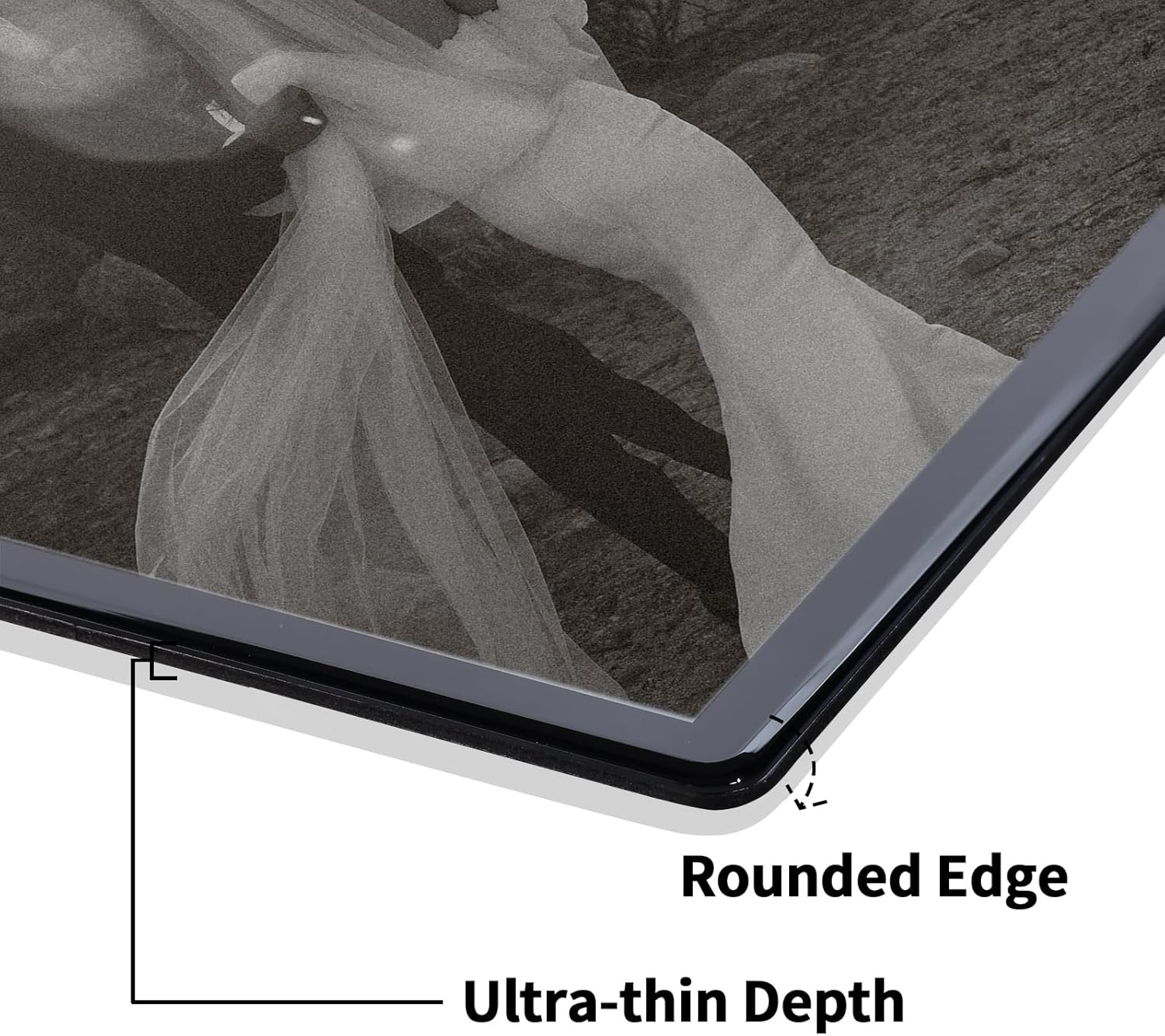 IZIDDO 4x6 Picture Frame Black Real Glass Picture Frames Minimalist Decor Photo Frame with Wall Mount or Tabletop Standing - Image 4