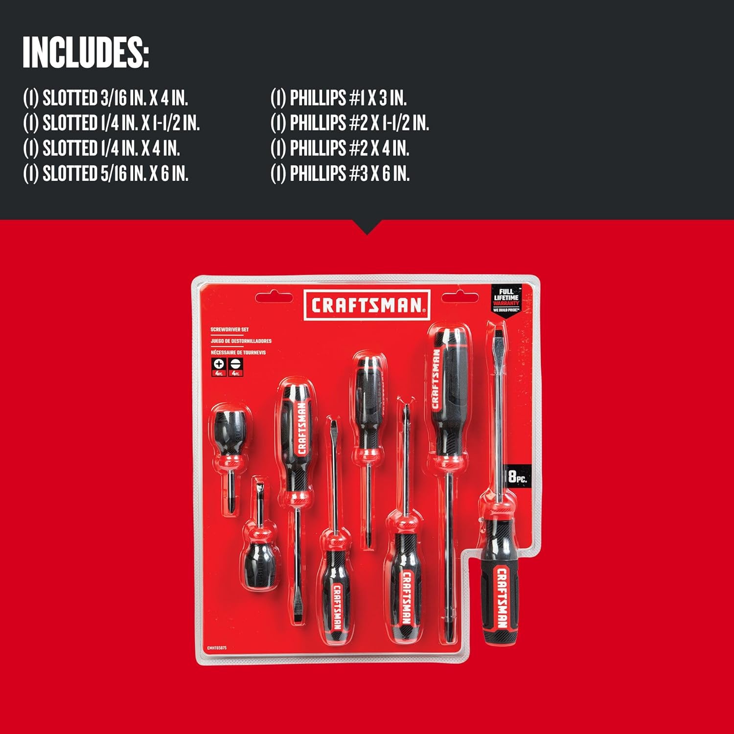 CRAFTSMAN Screwdriver Set, Bi-Material, 8 Piece Set (CMHT65075N) - Image 3