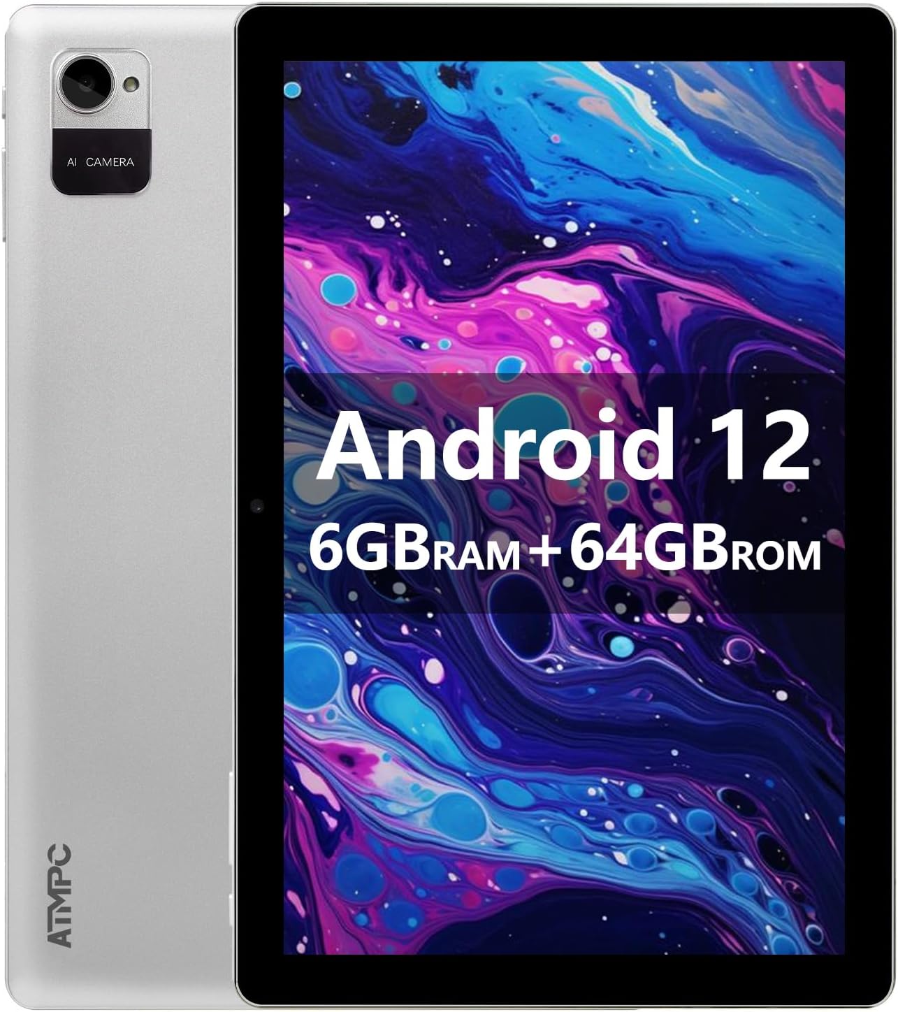 10 inch Tablet, Android Tablet, 6GB RAM 64GB ROM, Quad-Core Processor, 1280x800 IPS HD Touch Screen Tablets, WiFi 6, Dual Camera, BT 5.2, 6000mAh Long Lasting Battery - Image 2