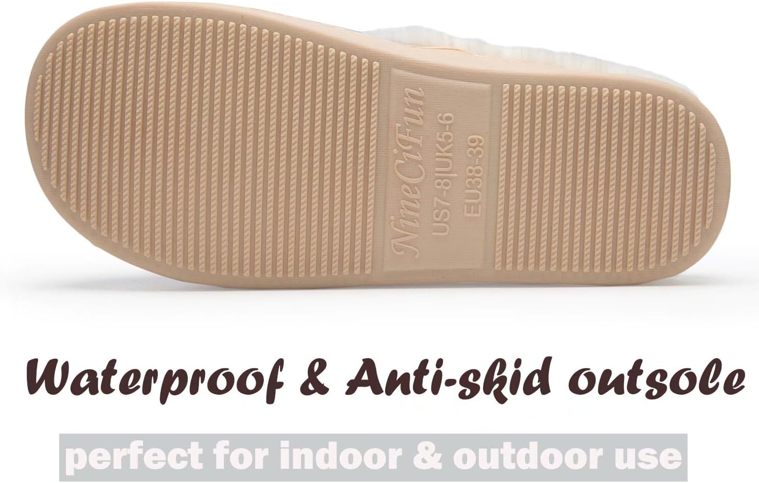 NineCiFun Women's Slip on Fuzzy House Slippers Memory Foam Slippers Scuff Outdoor Indoor Warm Plush Bedroom Shoes with Faux Fur Lining - Image 7