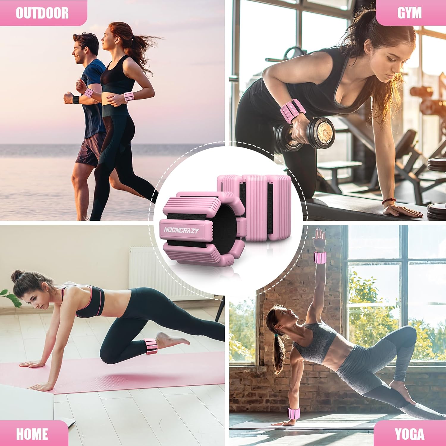 Pilates Wrist Ankle Weights for Women, Wearable Strong Arm & Leg Weights Set of 2(1 lb/2.2 lbs Each), Adjustable Ankle Weights for Walking, Yoga, Dance, Barre, Gym - Image 8