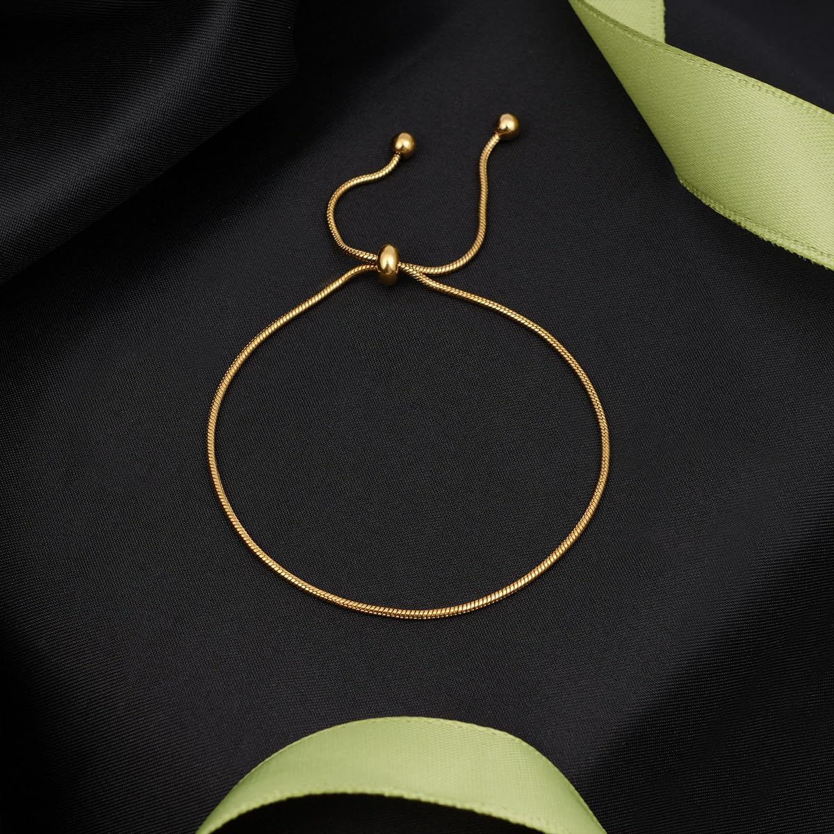 Yowivon Gold Plated Bracelets for Women Trendy Dainty Adjustable Bolo Bracelets Tennis Beaded Bracelet Tarnish Free Gold Plated Fashion Jewelry Gifts for Her - Image 7