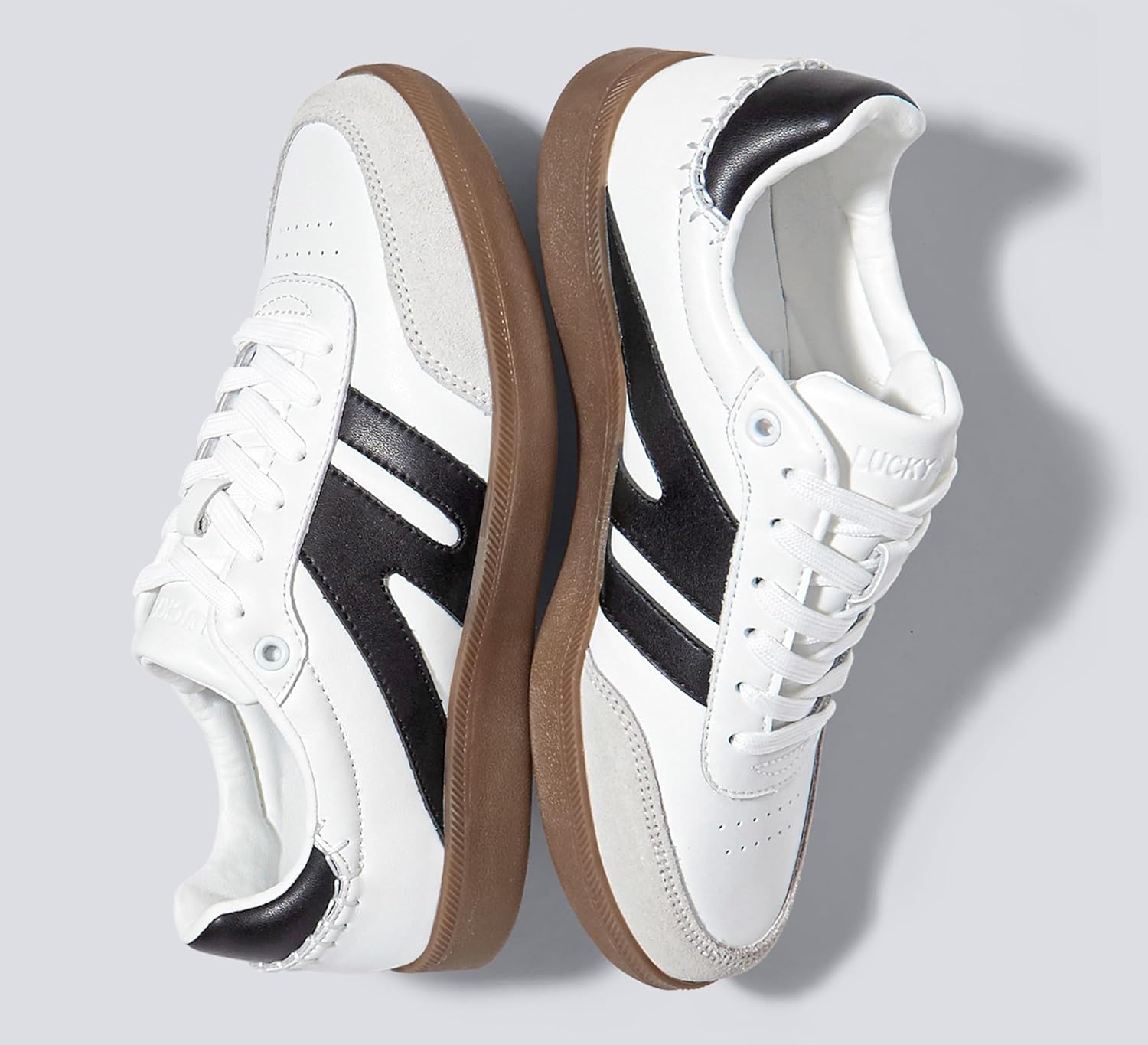 LUCKY STEP Women Classic Retro Gum Sole Fashion Sneakers Casual Tennis Skate Shoe Genuine Leather Walking Footwear Anti Slip Trainers - Image 8