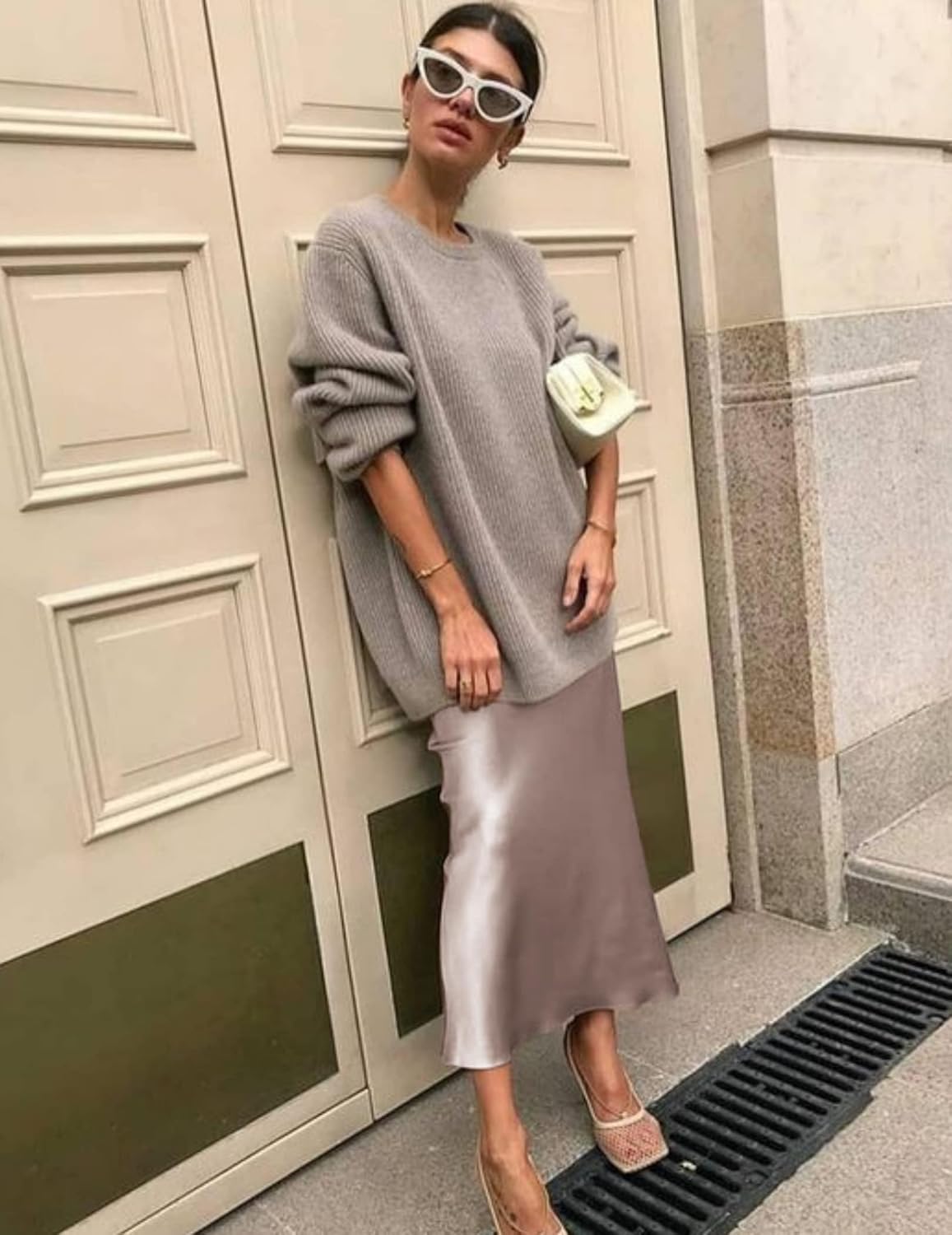 Zeagoo Skirts for Women Jacquard High Waist Skirt Black Elegant Midi Skirt Satin - Image 4