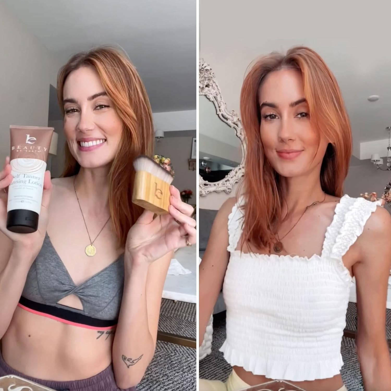 Self Tanner Face & Body - With Organic Aloe Vera & Shea Butter, Sunless Tanning Lotion, Bronzer Buildable Light, Medium or Dark Tan, Fake Tan Self Tanners Best Sellers, 7.5oz (body) 3oz (face) - Image 8