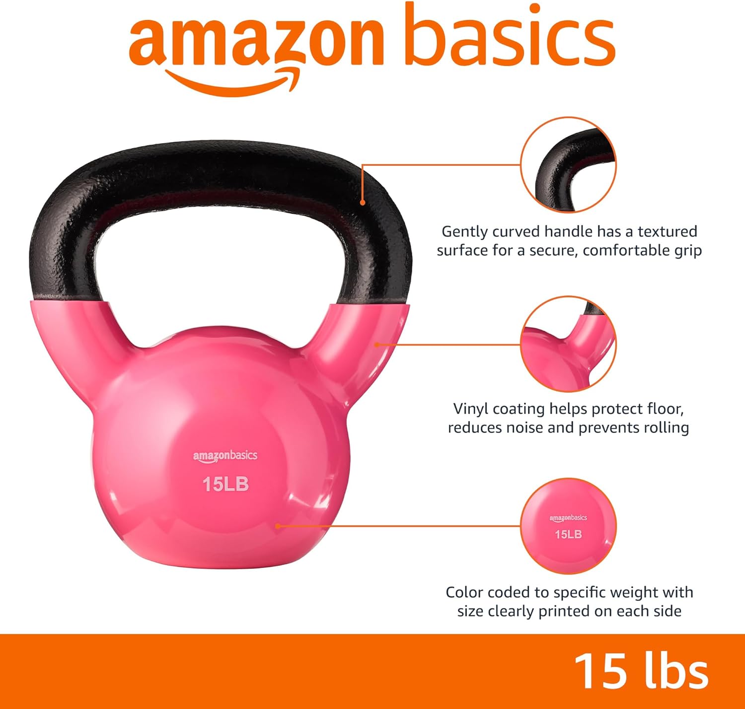 Amazon Basics Vinyl Kettlebell - Image 3