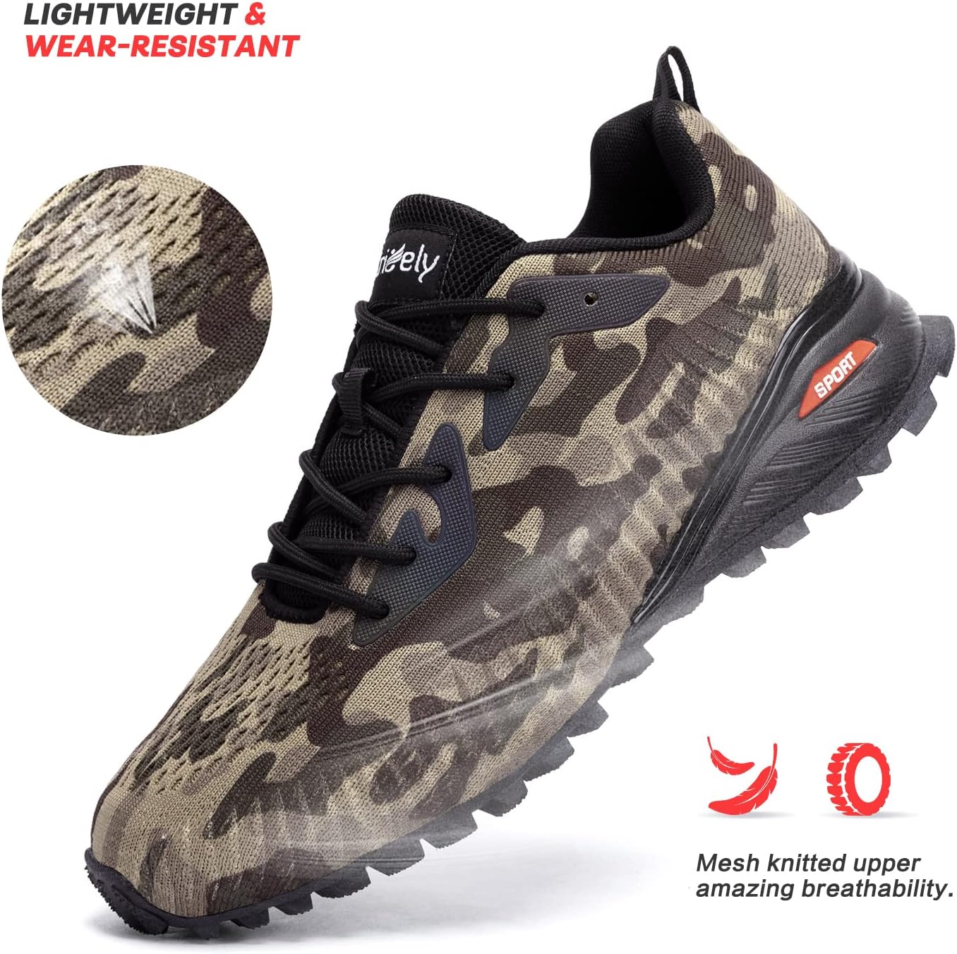 Kricely Men's Trail Running Shoes Fashion Walking Hiking Sneakers for Men Tennis Cross Training Shoe Outdoor Snearker Mens Casual Workout Footwear - Image 5