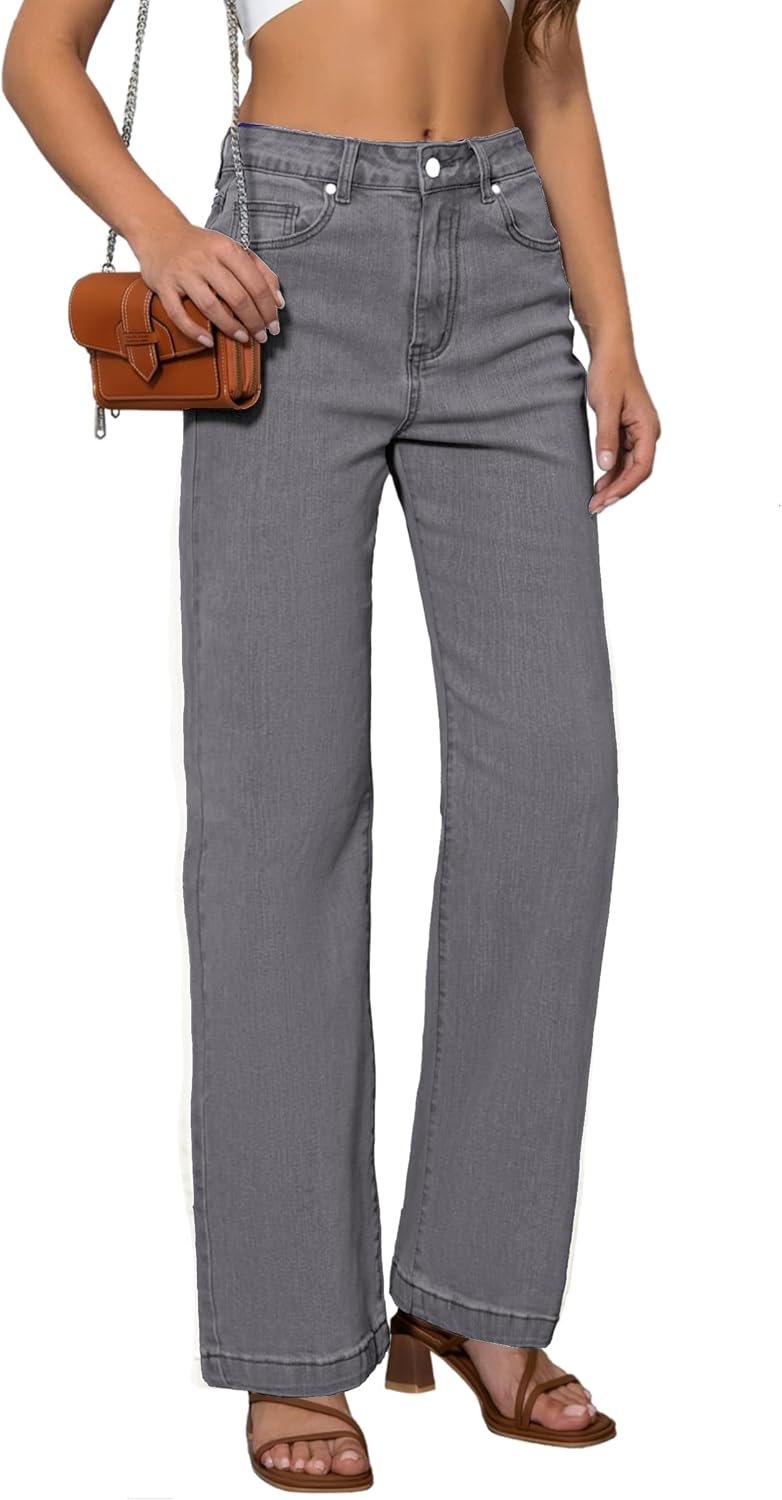 Womens Jeans High Waisted Straight Leg Loose Stretchy Lightweight Tummy Control Trendy Jeans for Women 2025 - Image 3