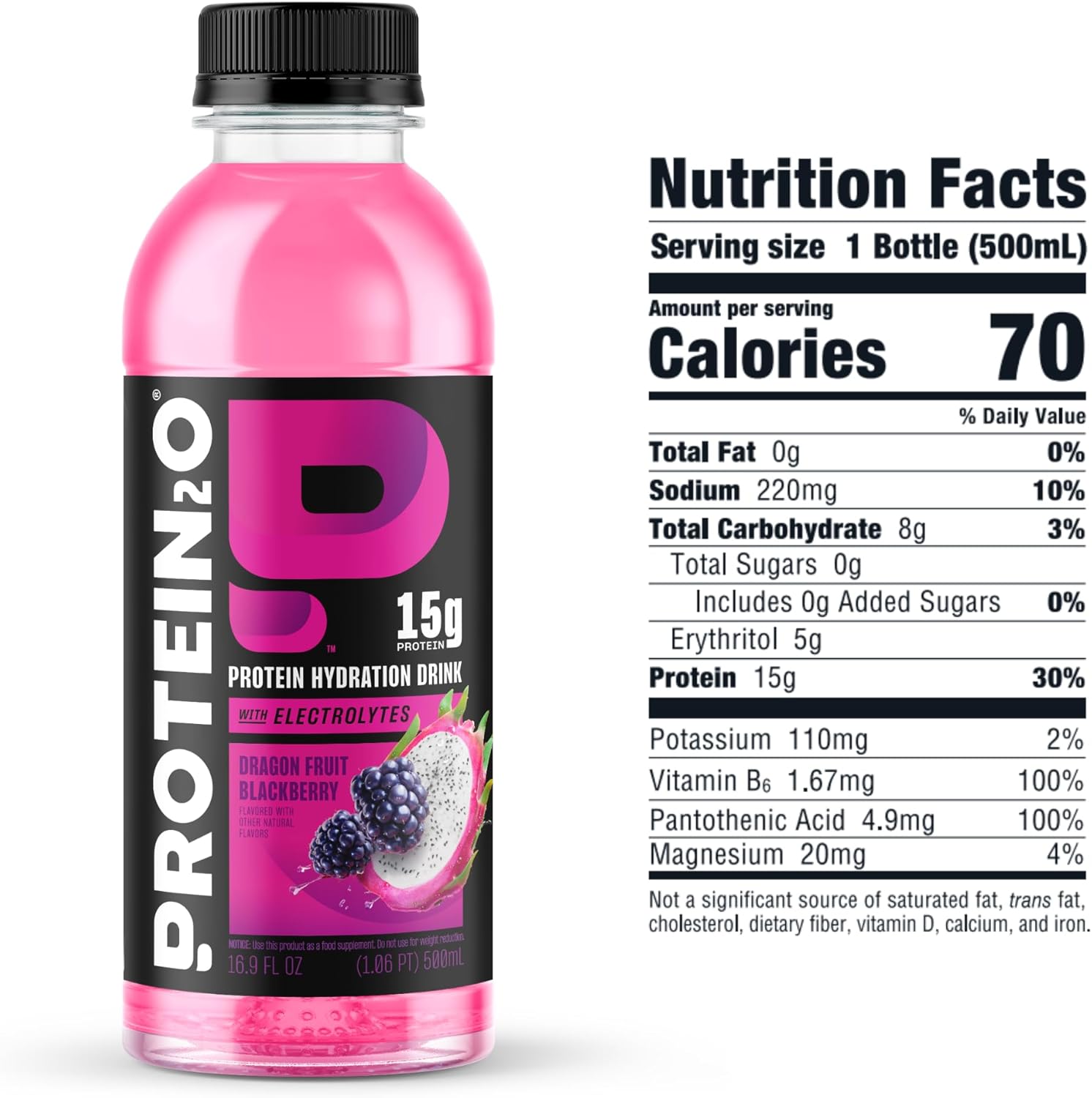 Protein2o 15g Whey Protein Isolate Hydration Drink, 350mg of Electrolytes, Vitamins B5 & B6, Low Sugar, Flavor Fusion Variety Pack, 16.9 oz Bottle (Pack of 12) - Image 7