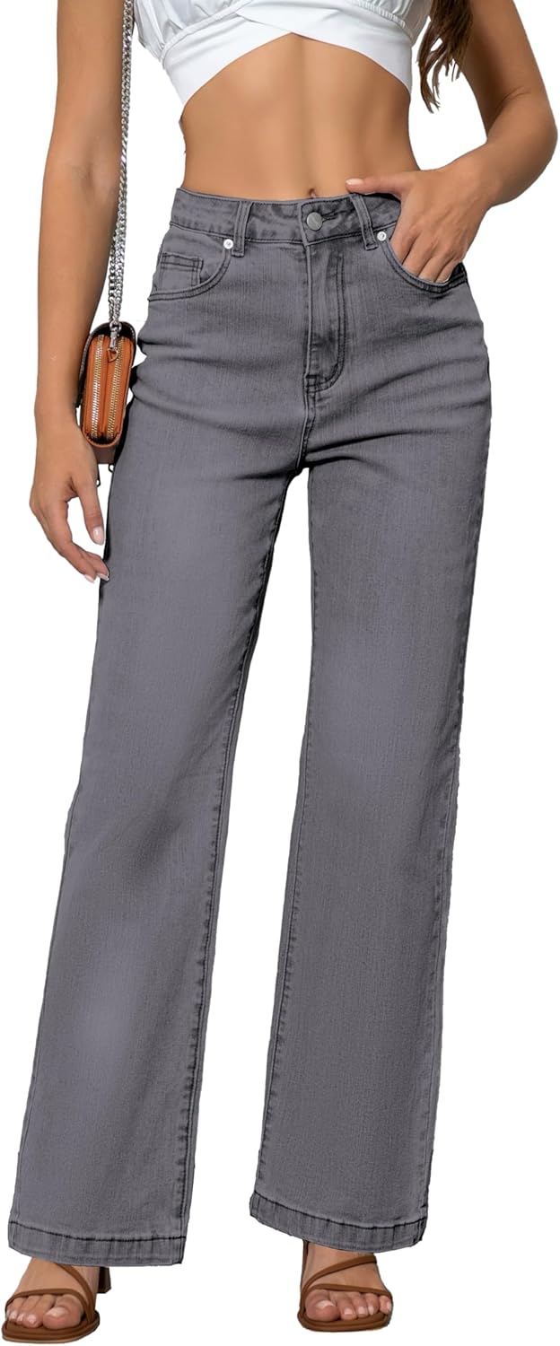 Womens Jeans High Waisted Straight Leg Loose Stretchy Lightweight Tummy Control Trendy Jeans for Women 2025 - Image 2