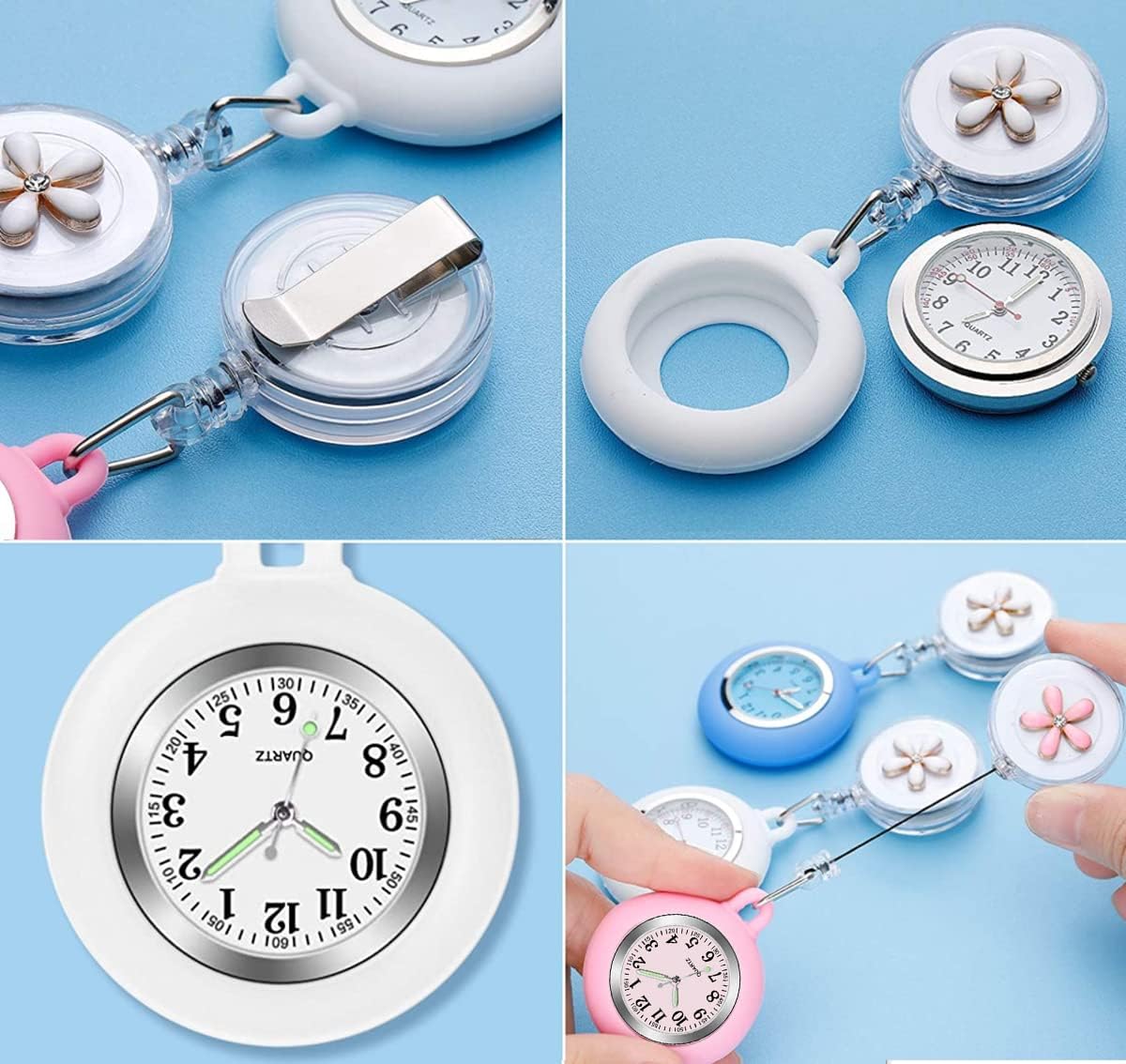 Nurse Watch Glow Pointer in The Dark,Nurse Fob Watch,Nursing Watch,Clip Watch,Lapel Watch,Nurse Fob Watch with Second Hand,Clip on Nursing Watch - Image 6