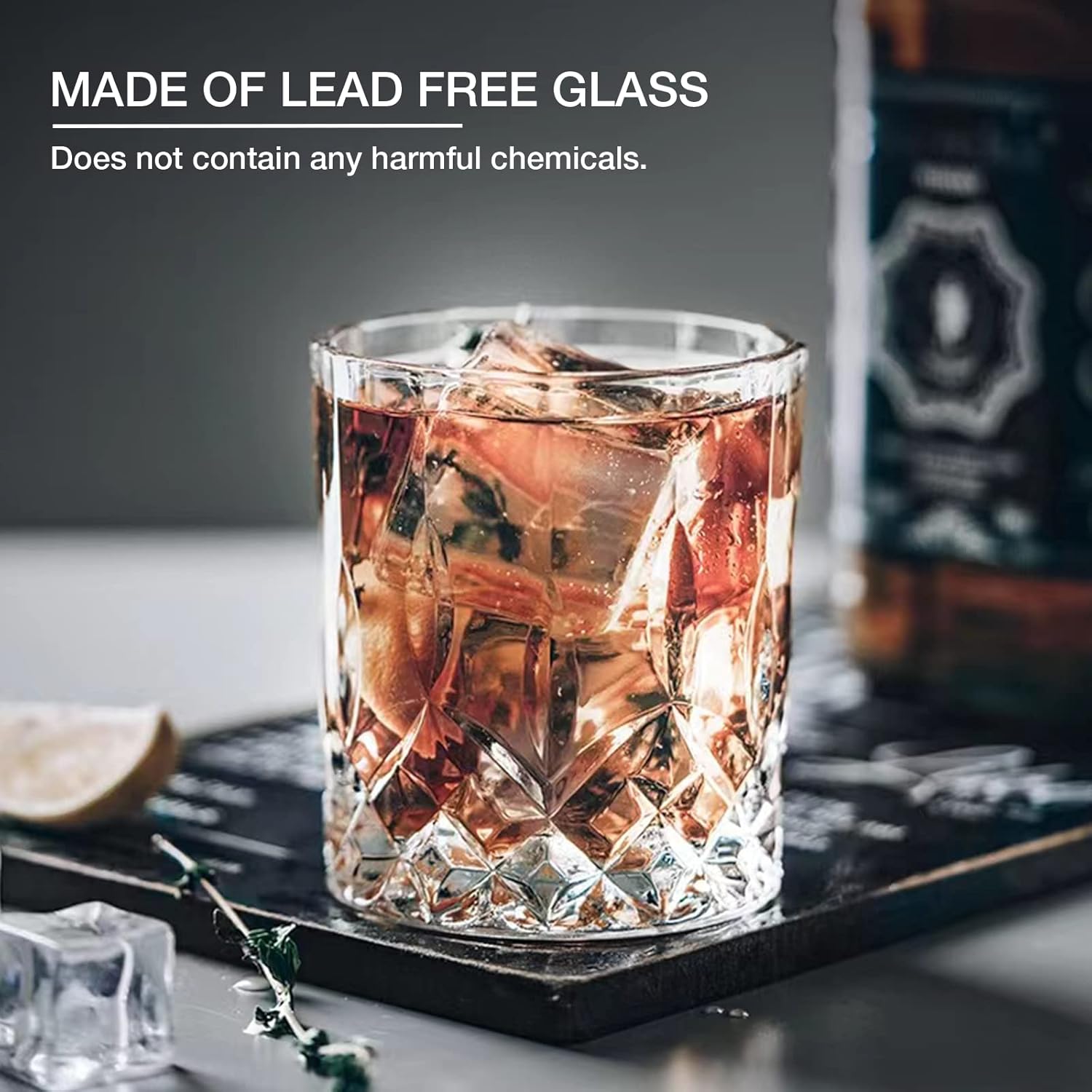 Drinking Glasses, 8 Piece Crystal Glass Cups, Mixed Glassware Set, 4 pcs Crystal Old Fashioned 11oz Highballs and 4 pcs 11oz Whiskey Glasses, Great for Cocktail, Whisky and other Beverages - Image 6