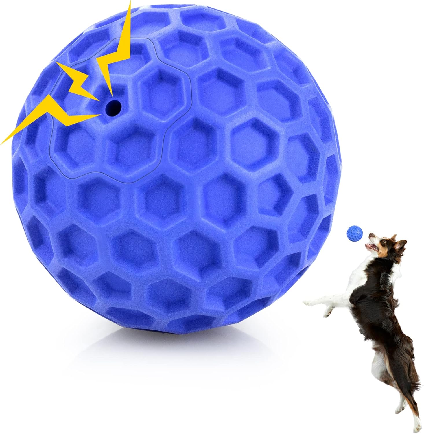 Indestructible Squeaky Dog Ball, Relieves Anxiety, Cleans Teeth, Interactive Chew Toy for Aggressive Chewers, Dog Toy for Large Breeds, Outdoor Waterproof - Image 2