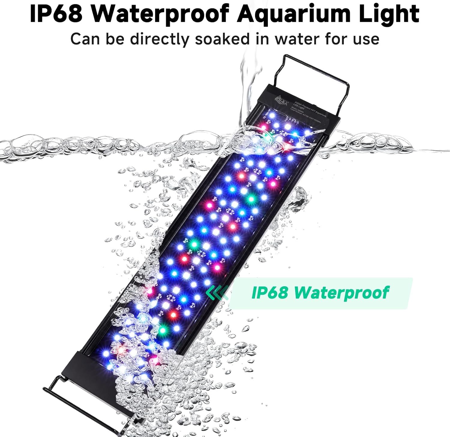 AQQA LED Aquarium Light, 24/7 Mode IP68 Waterproof Extendable Bracket Fish Tank Light, DIY Mode Full Spectrum Aquarium Plant Light, Adjustable Timer/Brightness Memory Function for 18-24 Inch Fish Tank - Image 6