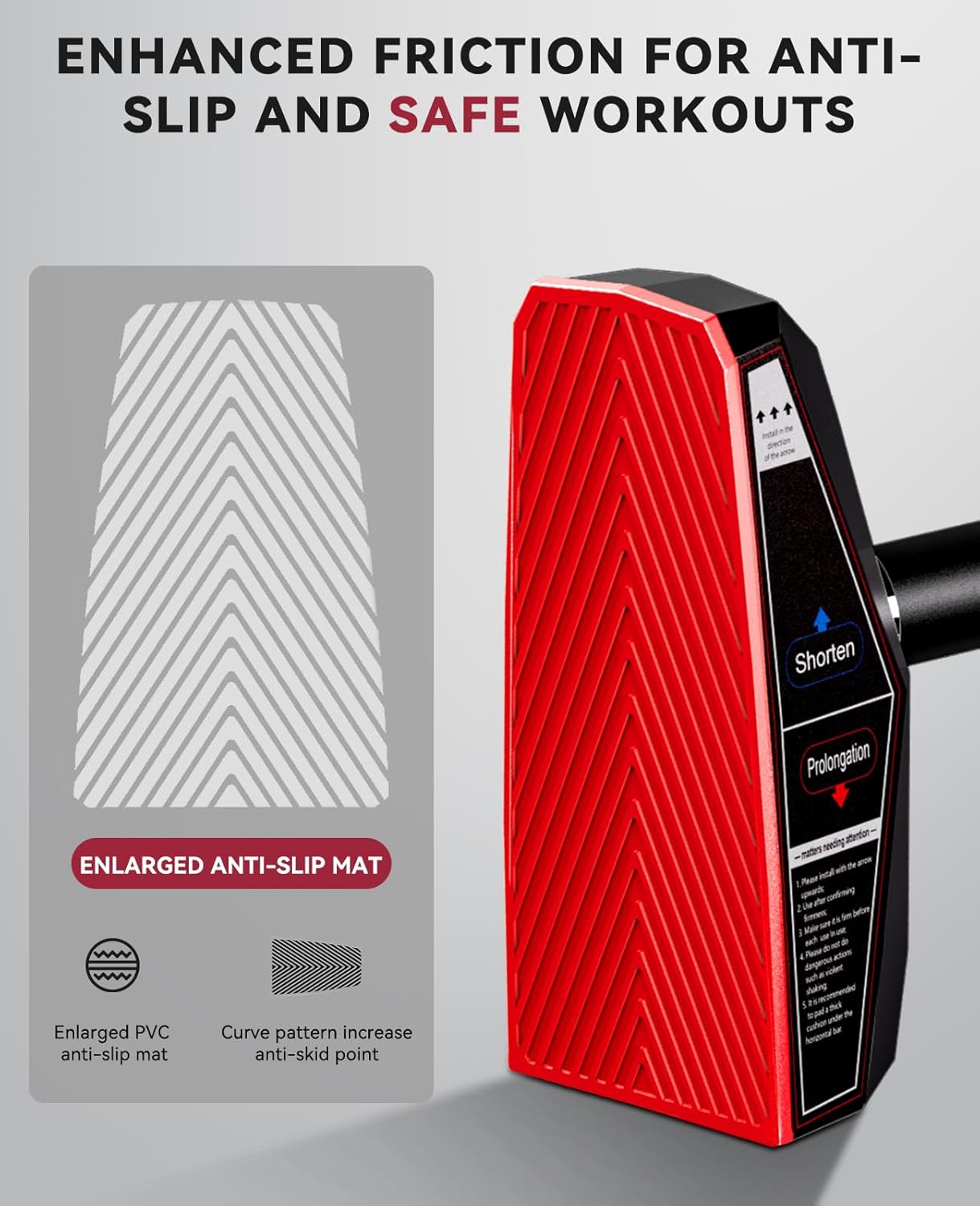 HAPBEAR Pull Up Bar for Doorway, Strength Training Chin up Bar without Screws, Adjustable Width Locking Mechanism Pullup Bar with Non-slip, Doorway Pull Up Bar for Home Gym Upper Body Workout - Image 4