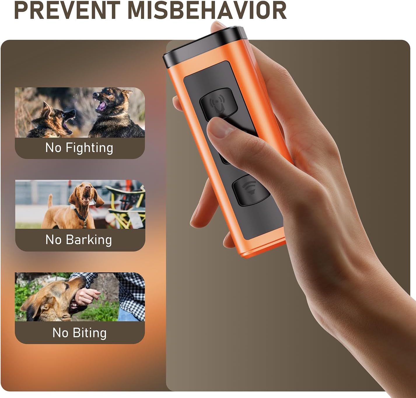 2 Pack Dog Bark Deterrent Devices, Rechargeable Anti-Barking Device for Dogs, 50ft Long-Range Ultrasonic, Correct Your Dog's Bad Behavior at the Push of a Button,Suitable for Small, Medium, Large Dogs - Image 5