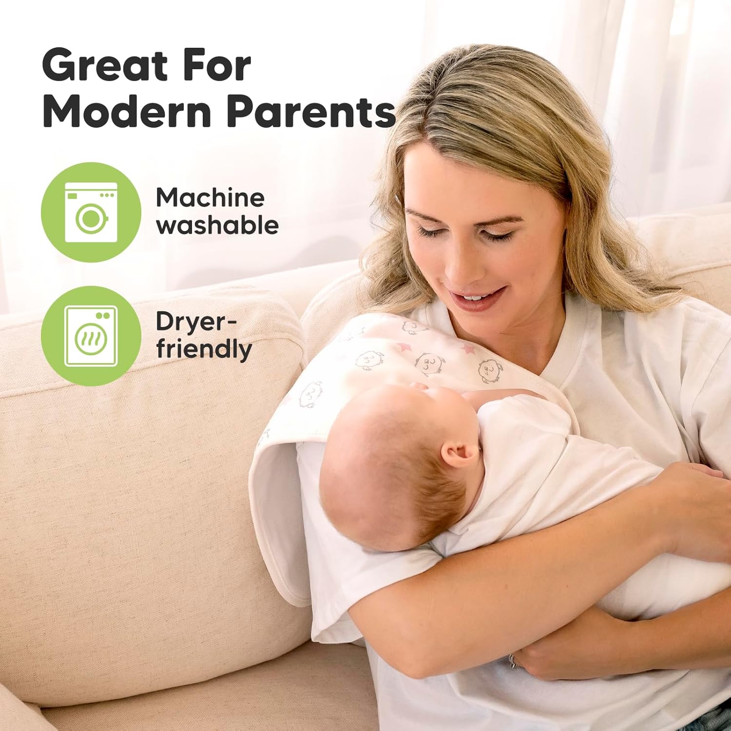 Organic Burp Cloths for Baby Boys and Girls - 5-Pack Super Absorbent Burping Cloth, Burp Clothes, Soft & Plush, Newborn Milk Spit Up Rags, Burpy Cloth Bib for Unisex, Burping Rags (Sweet Charm) - Image 8