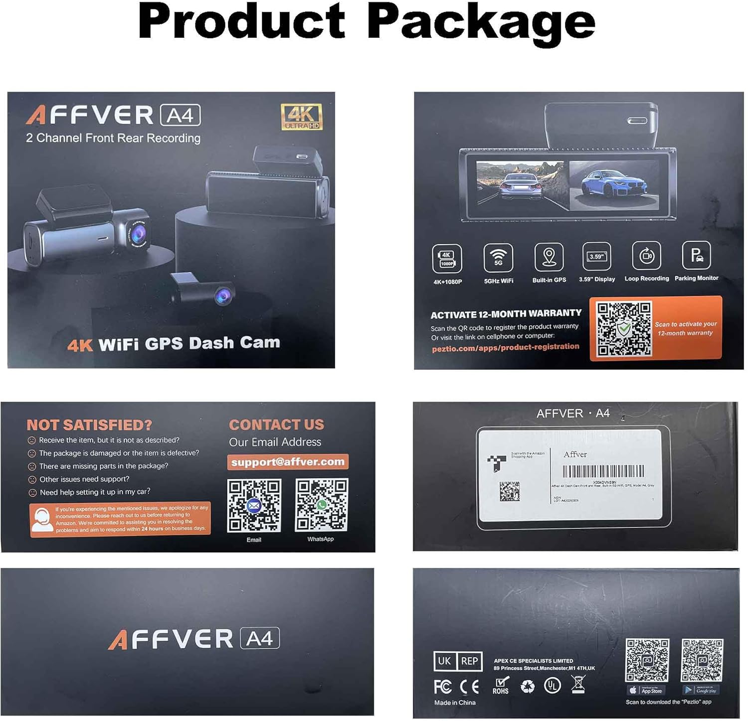 4K Dash Cam Front and Rear, Built-in 5G WiFi GPS, 64GB Card Included, 3.59'' IPS Screen Dash Camera for Cars, Dual Dashcam with G-Sensor, Loop Recording, WDR, Night Vision, 24H Parking Monitor - Image 9