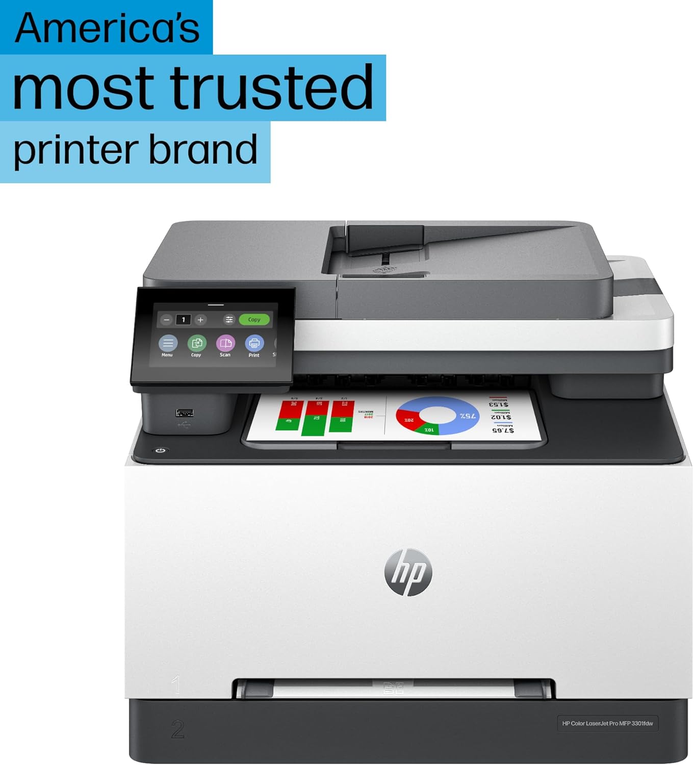HP Color Laserjet Pro MFP 3301fdw Wireless All-in-One Color Laser Printer, Office Printer, Scanner, Copier, Fax, ADF, Duplex, Best-for-Office (499Q5F) - Image 6
