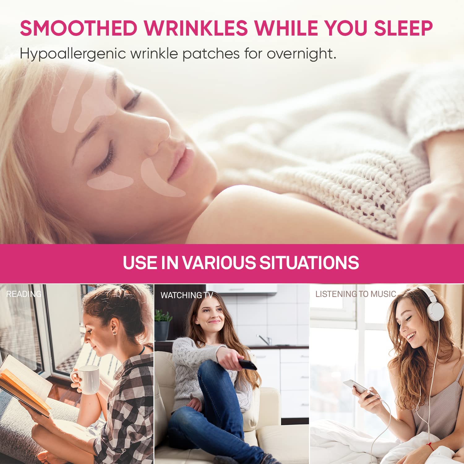 Forehead Wrinkle and Facial Patches: Face Wrinkle Treatment for Forehead, Smile Line, Under Eye- Anti Wrinkle Patches 192pcs - Image 8