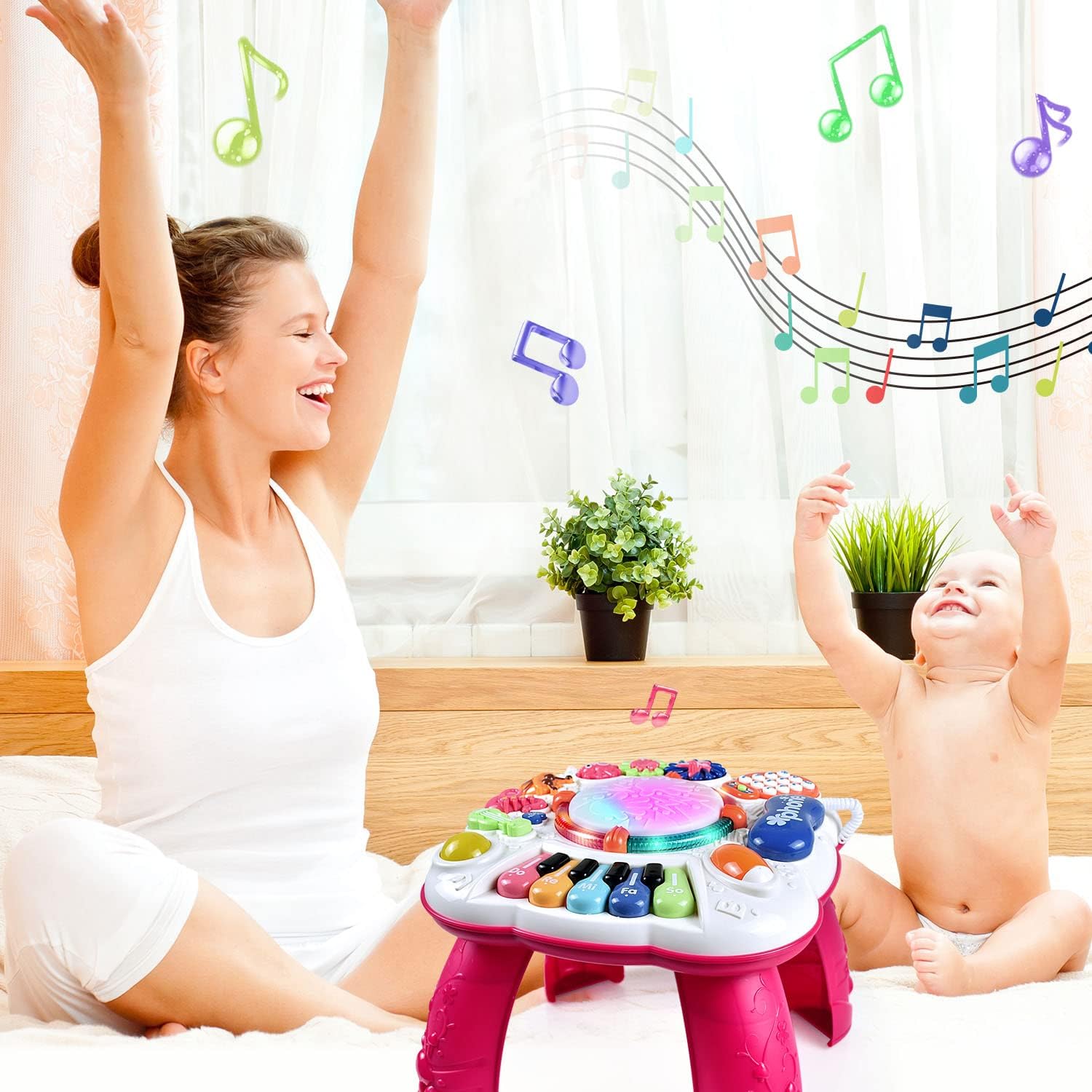 Early Development Baby Toys 6 to 12 Months,Activity Music Toys for Toddlers 11.8×11.8×12.2 Inches (Red) - Image 6