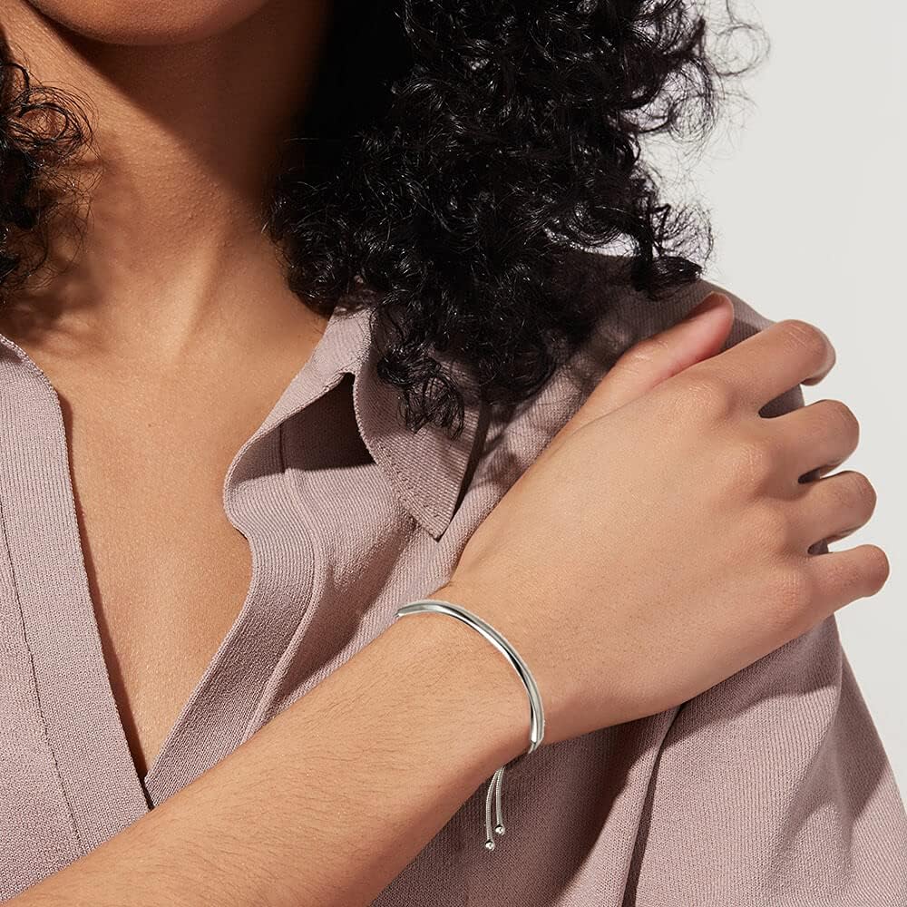 WOWORAMA Adjustable Slider Bracelets for Women Bar Friendship Bangle Bracelet for Women Gold/White Gold/Rose Gold Bolo Bracelet - Image 3