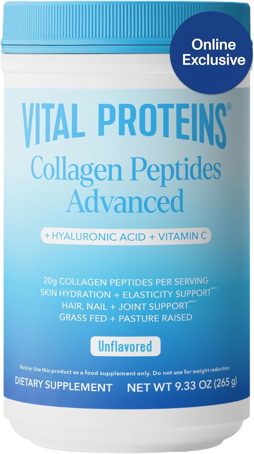 Vital Proteins Collagen Peptides Powder Advanced with Hyaluronic Acid & Vitamin C, Collagen Supplements, Unflavored, 13 Servings - Image 2