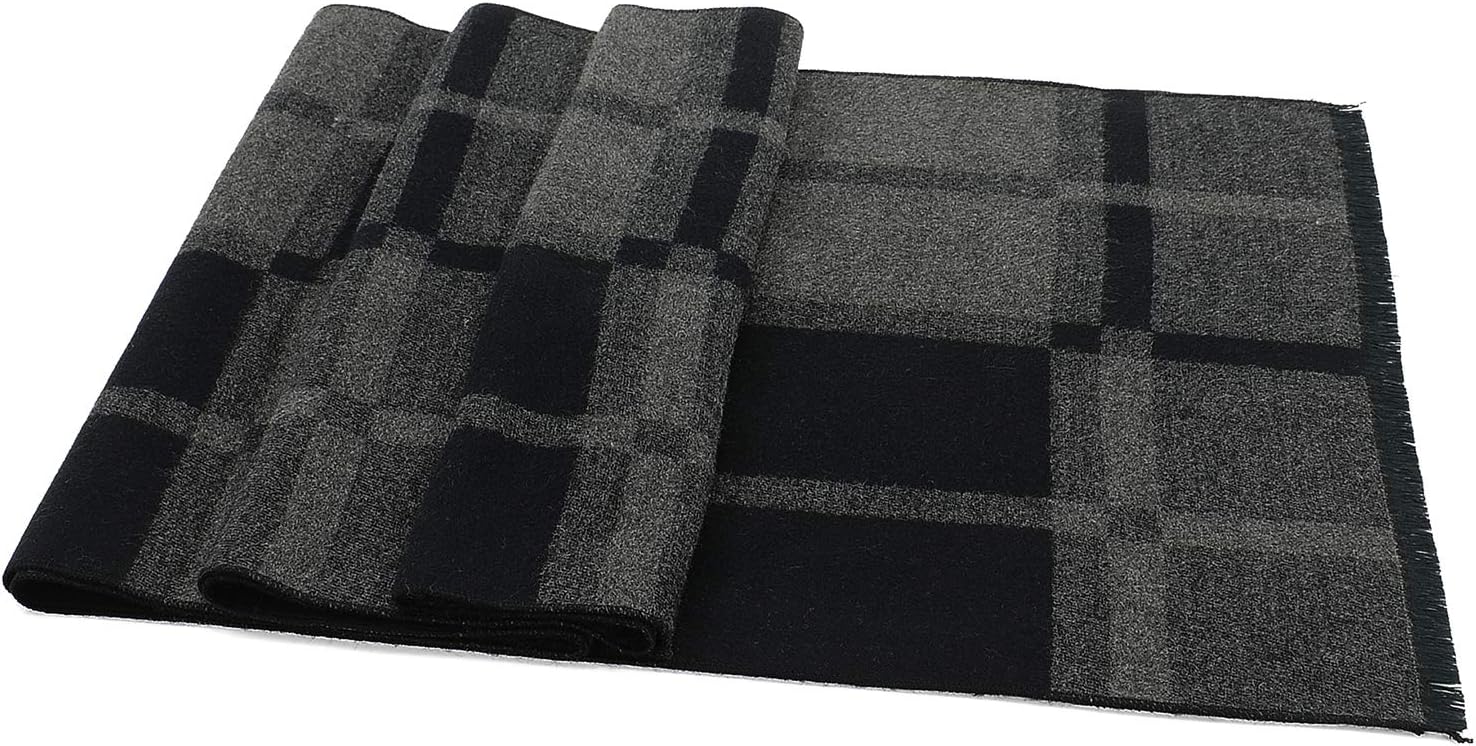 American Trends Mens Winter Warm Long Soft Scarf Plaid Tassel Scarf for Men Soft Classic Scarves - Image 8