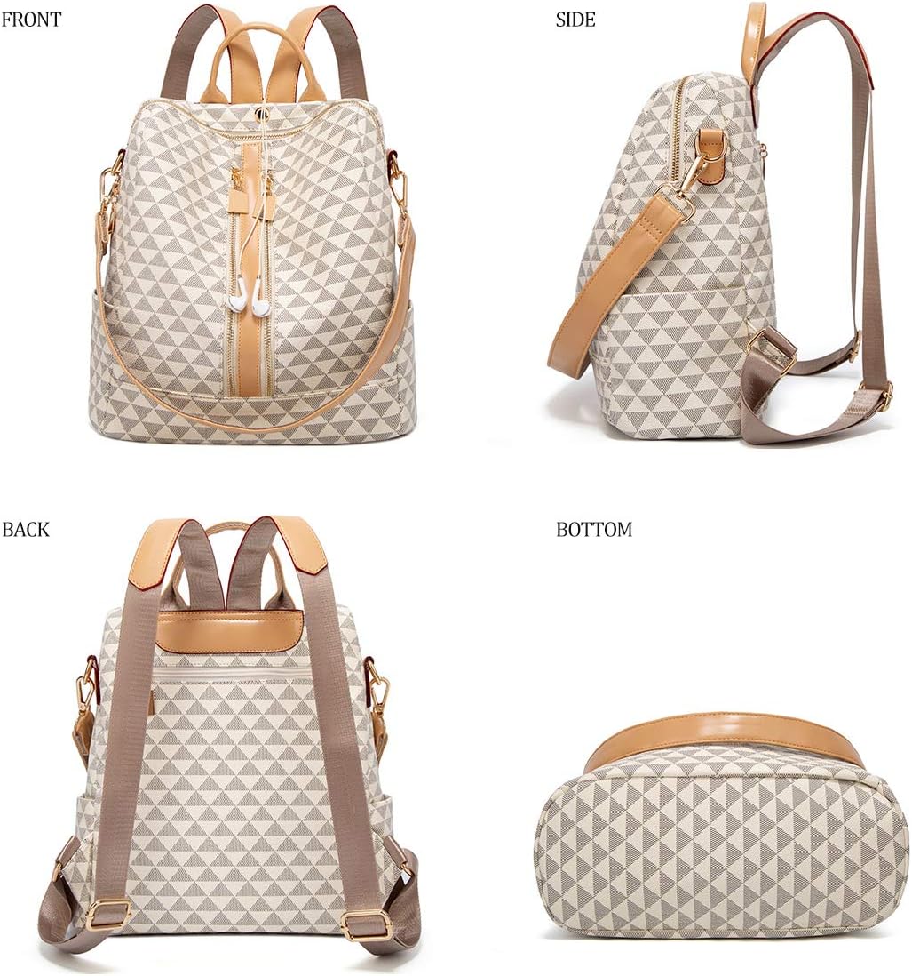 Makes Backpack Purse for Women PU Leather Travel Satchel Handbag Convertible Design Bag with Purse 2 Piece - Image 7