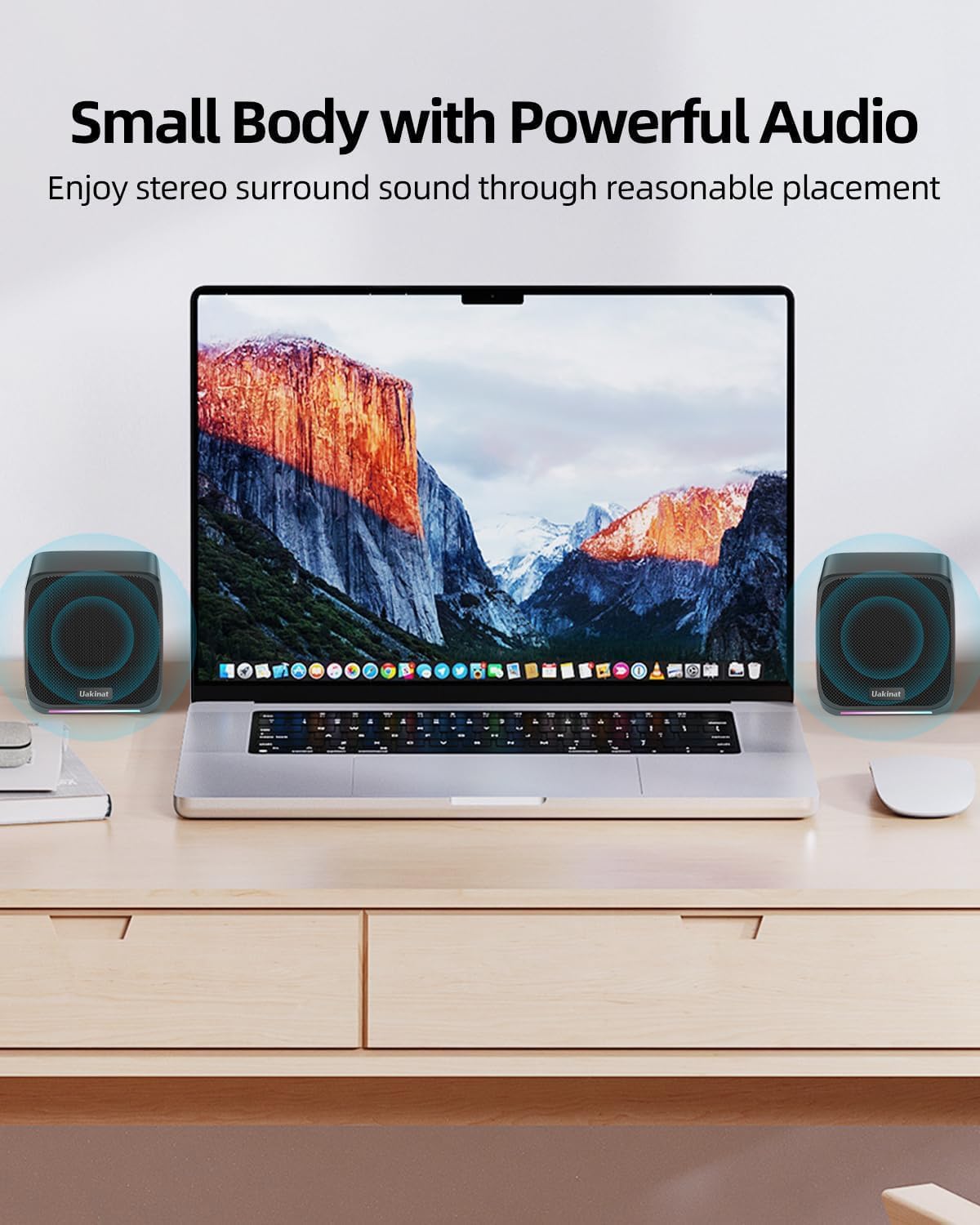 Computer Speakers,Computer Speakers for Desktop PC,Desktop Speakers,Small Computer Speakers USB Powered 3.5mm Aux Speaker for PC,Laptop,Tablet,Phone - Image 6