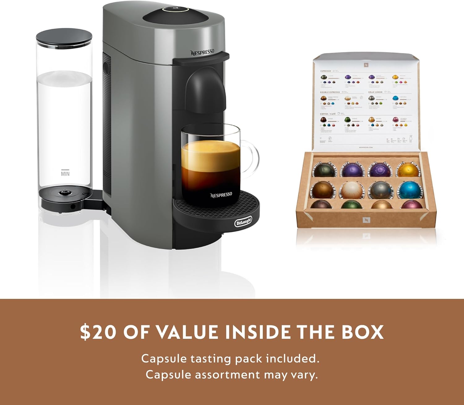 Nespresso Vertuo Plus Coffee and Espresso Maker by De'Longhi, Grey - Image 9